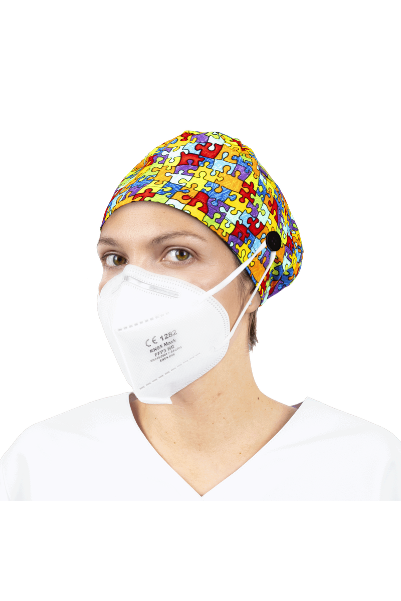 Gorro quirófano pelo largo con botones - Estampados-zoom-