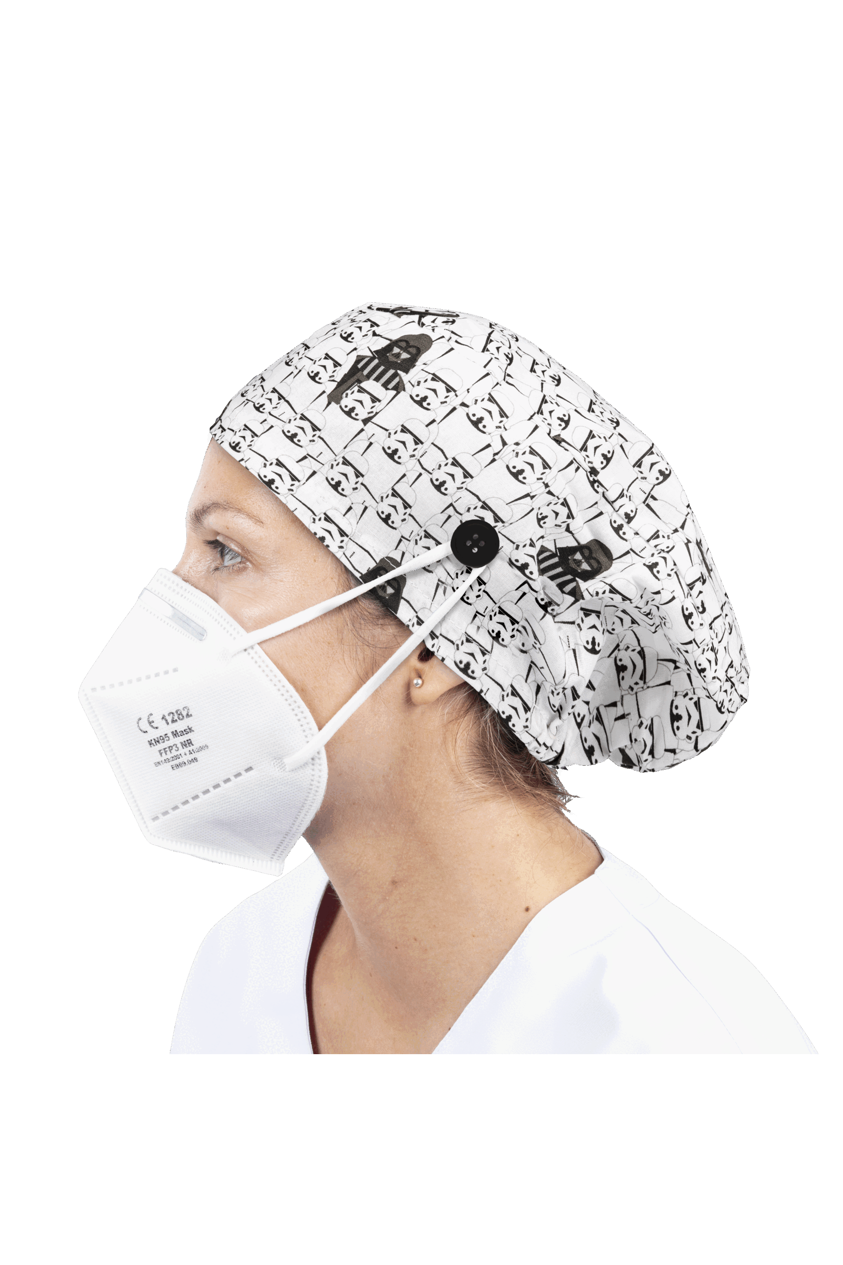 Gorro quirófano pelo largo con botones - Estampados-zoom-38