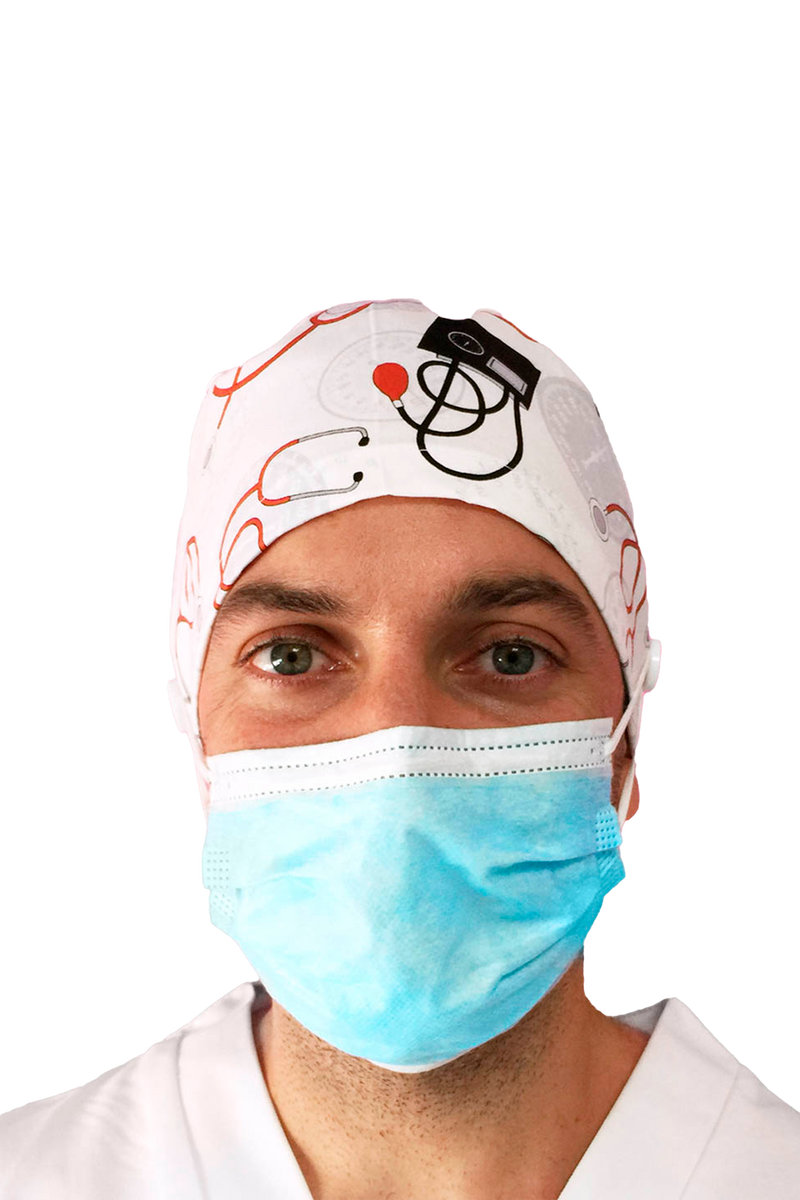 Gorro quirófano pelo corto con botones - Estampados-zoom-