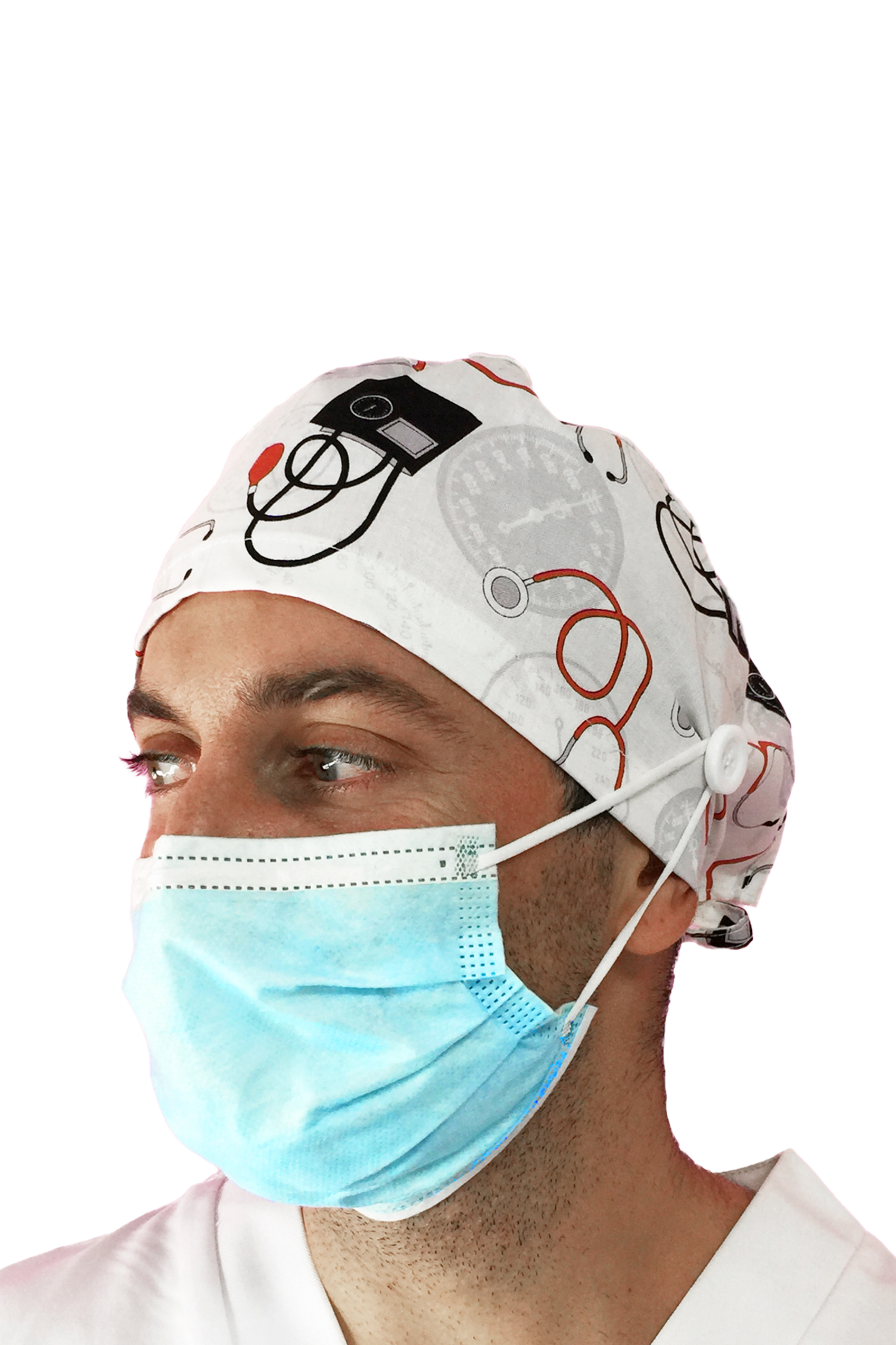 Gorro quirófano pelo corto con botones - Estampados-zoom-64
