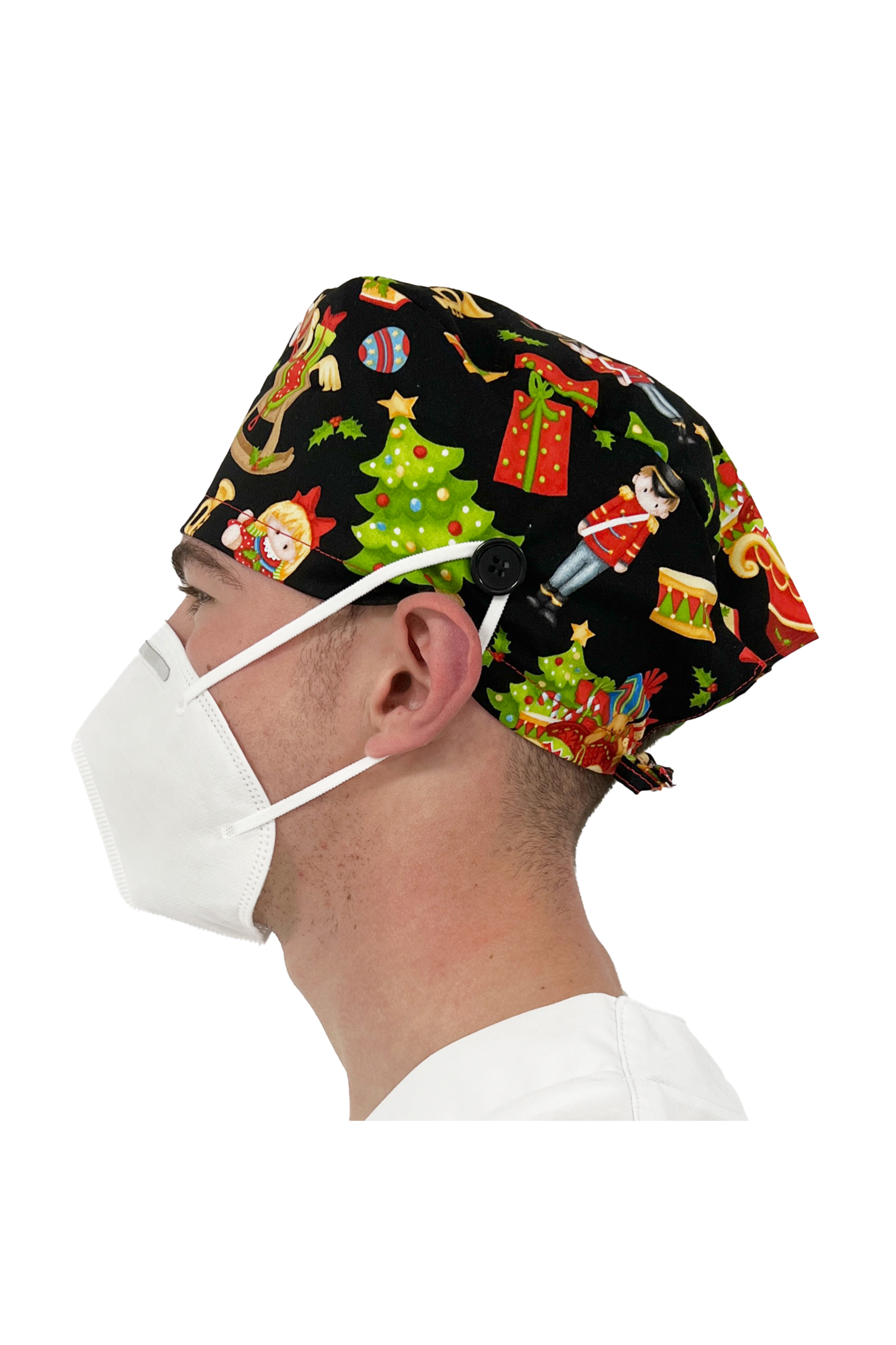 Gorro quirófano pelo corto con botones - Estampados-zoom-54