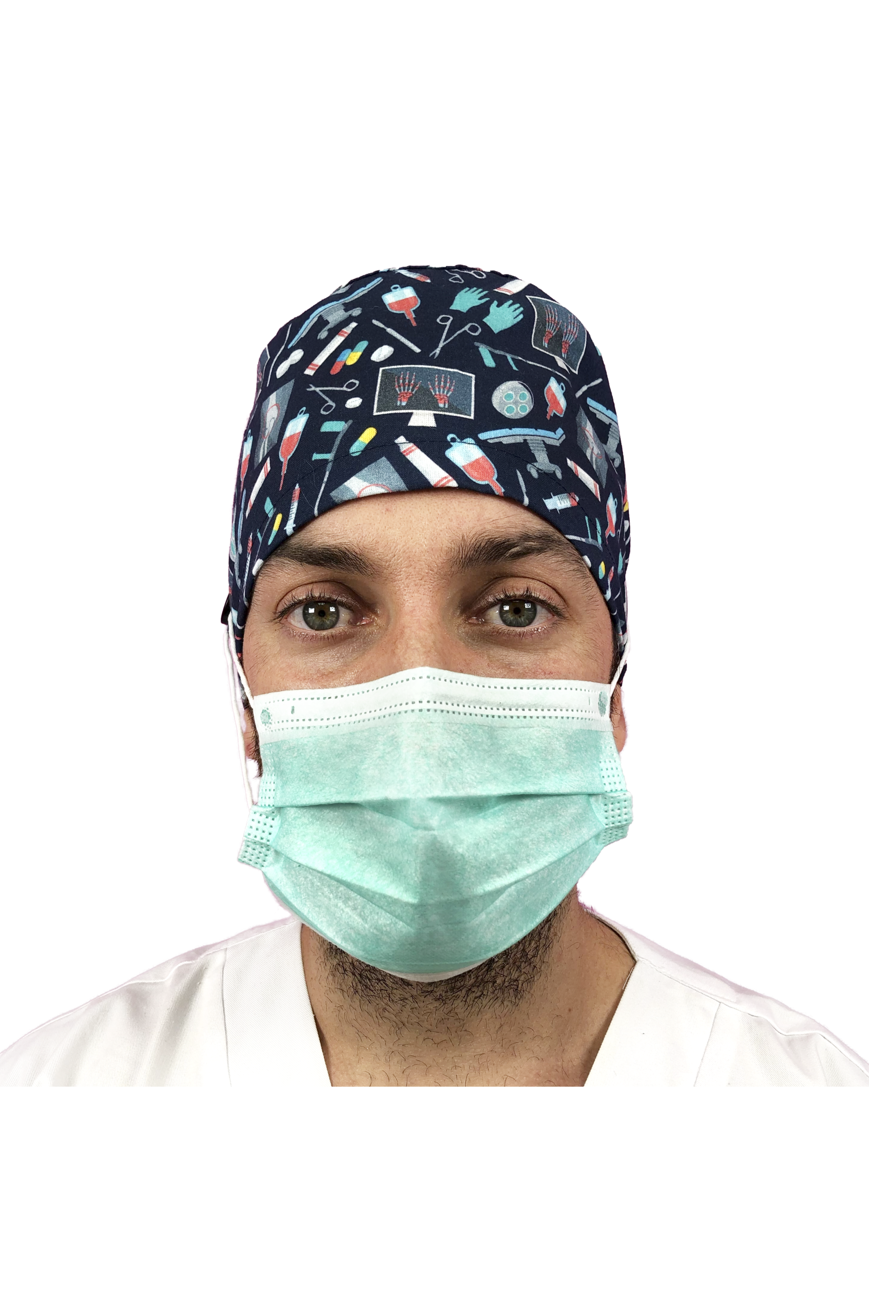 Gorro quirófano pelo corto con botones - Estampados-27