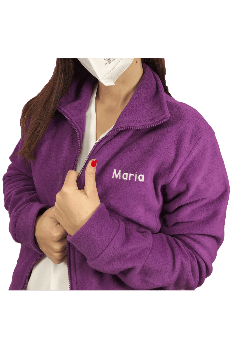 Forro Polar Sanitario Mujer Personalizado – Púrpura con bordado TCAE-zoom-