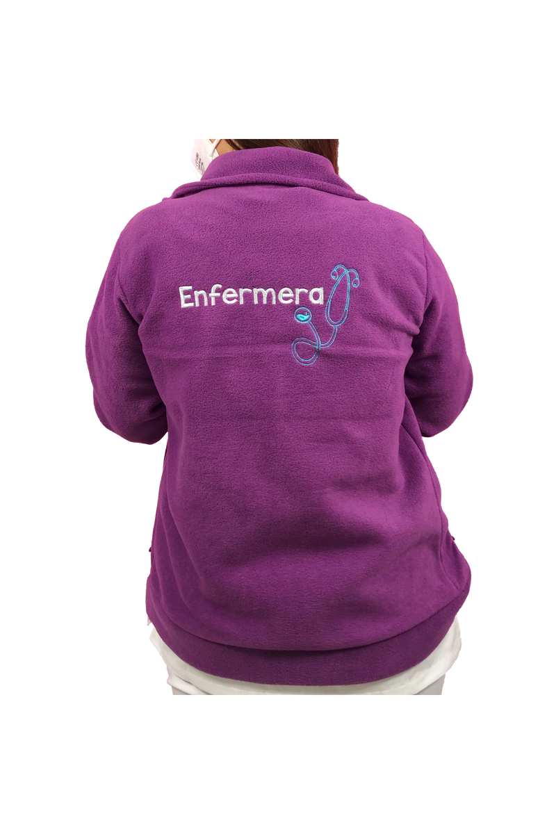 Forro Polar Sanitario Mujer Personalizado – Púrpura con bordado TCAE-zoom-