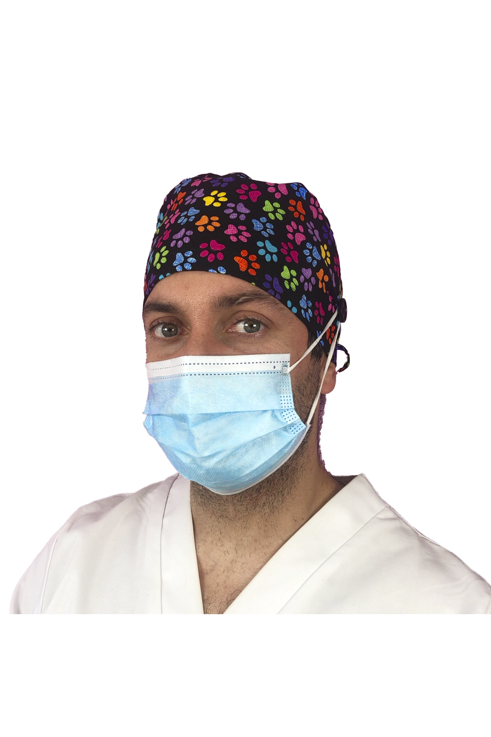 Gorro quirófano pelo corto con botones - Estampados-25