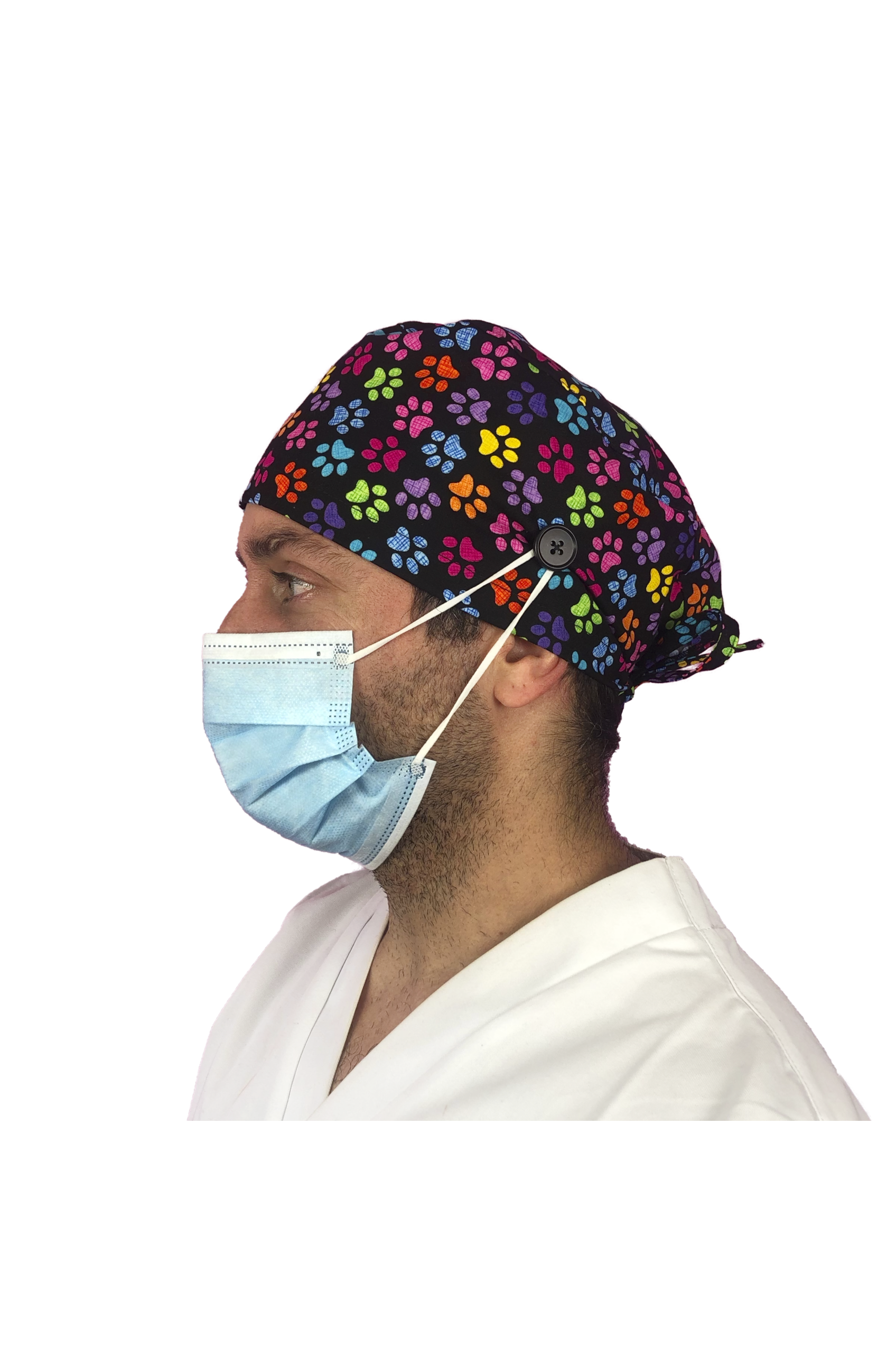 Gorro quirófano pelo corto con botones - Estampados-26