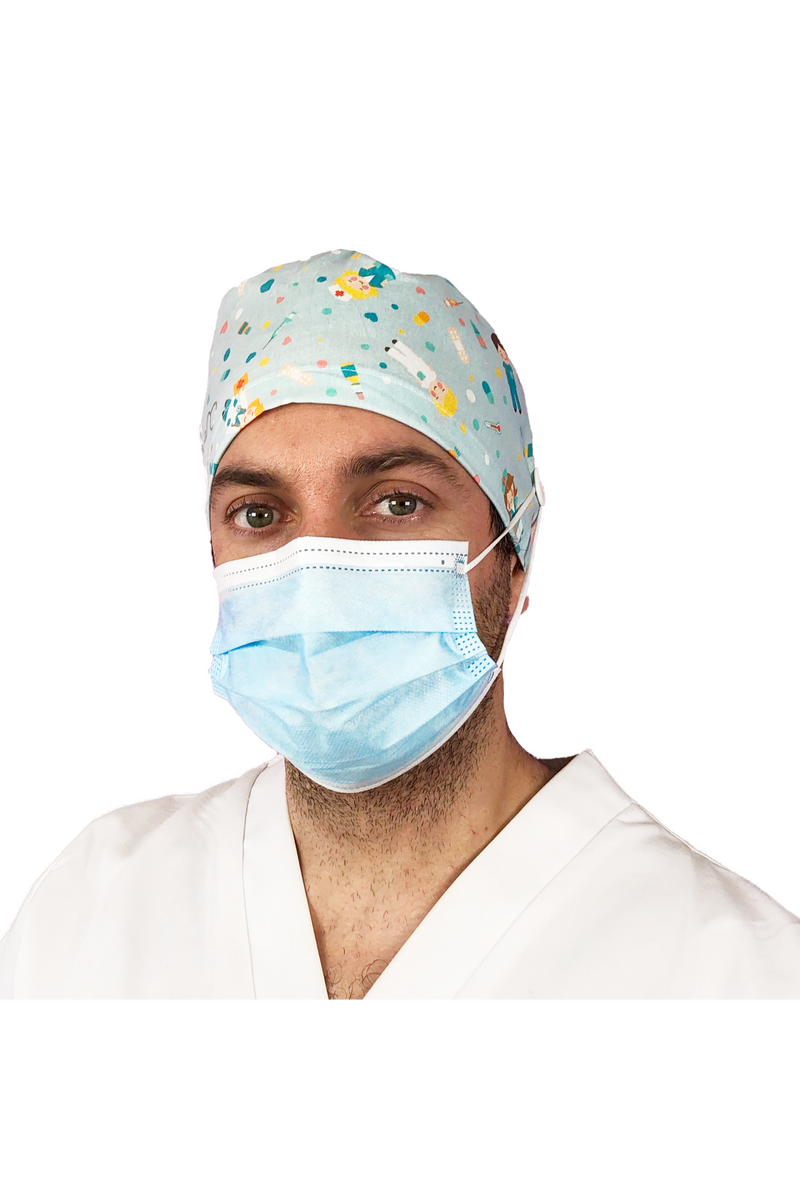 Gorro quirófano pelo corto con botones - Estampados-zoom-