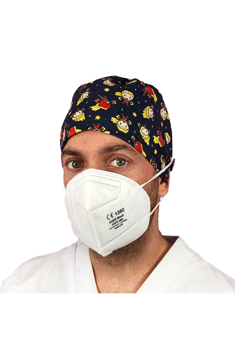 Gorro quirófano pelo corto con botones - Estampados-zoom-