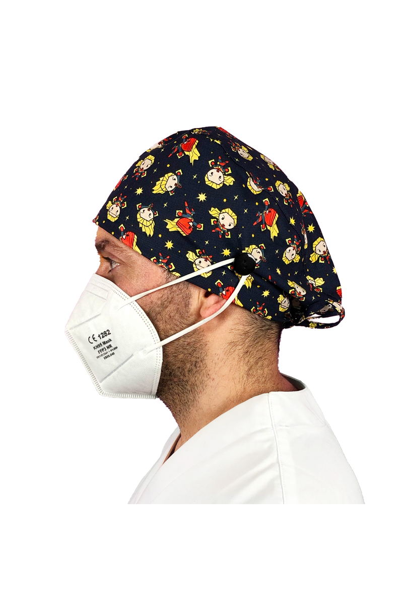 Gorro quirófano pelo corto con botones - Estampados-zoom-