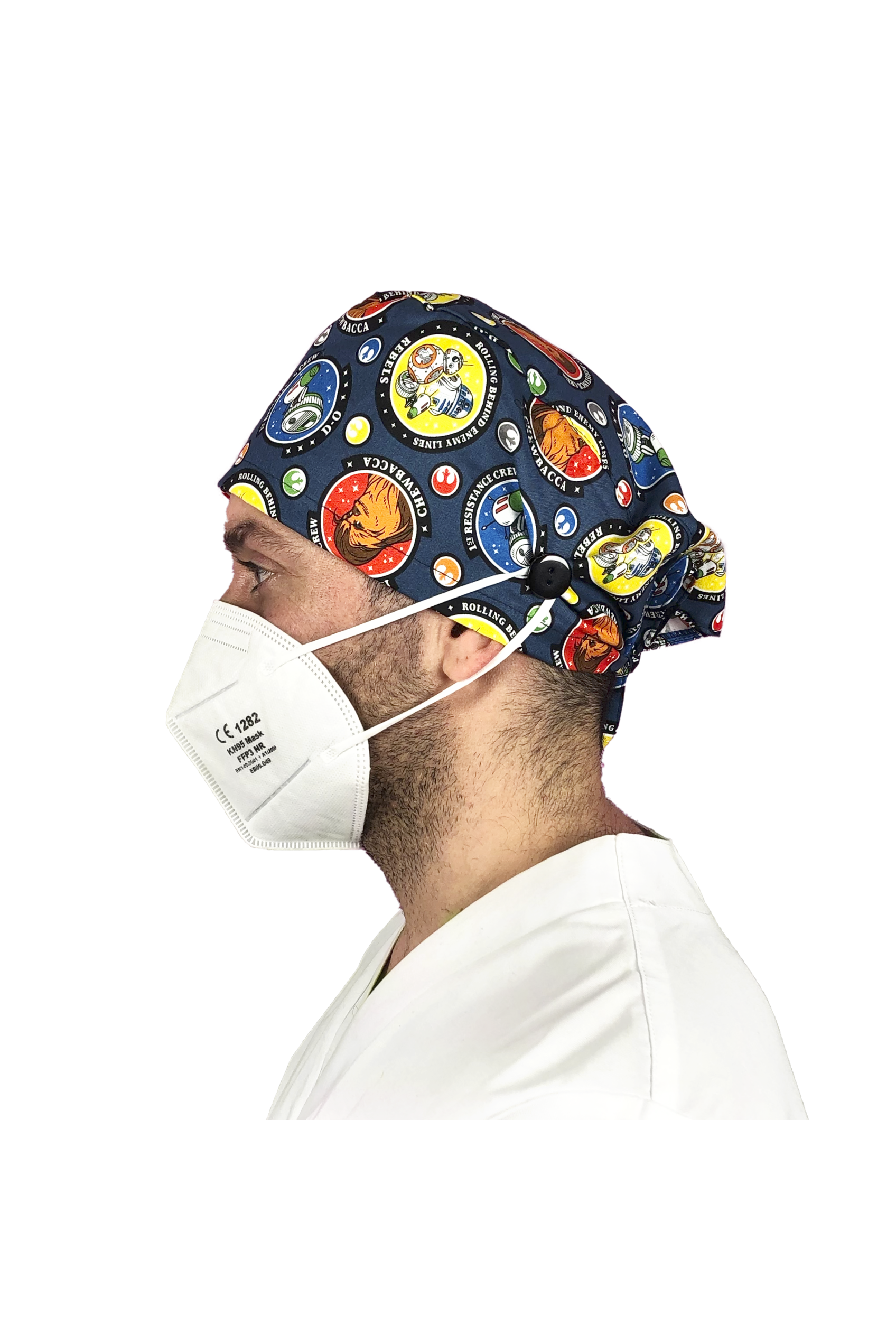 Gorro quirófano pelo corto con botones - Estampados-zoom-36