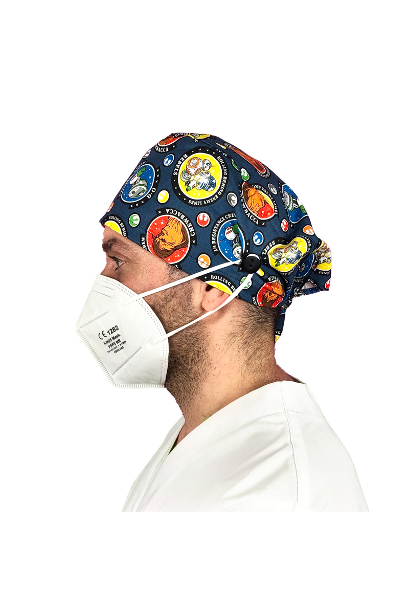 Gorro quirófano pelo corto con botones - Estampados-zoom-