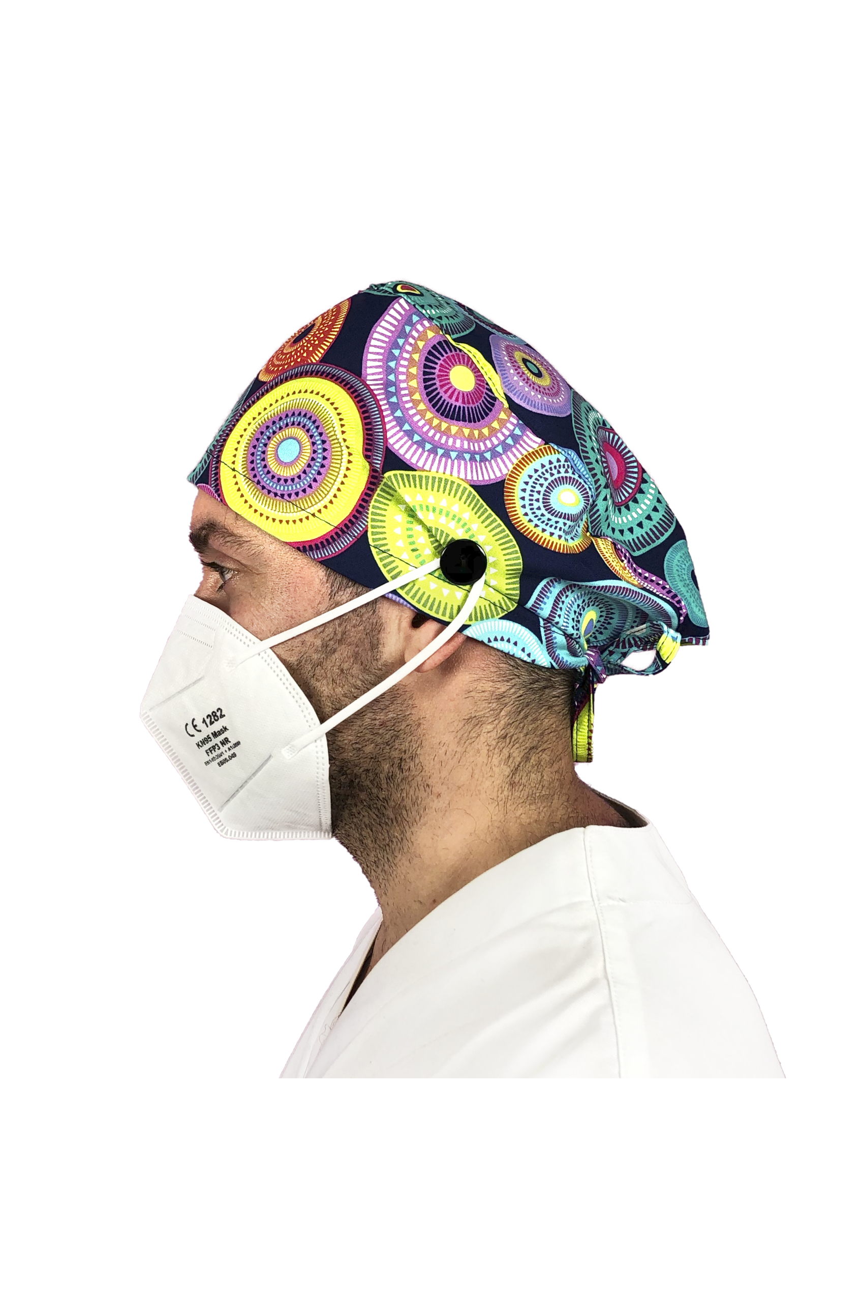 Gorro quirófano pelo corto con botones - Estampados-zoom-40