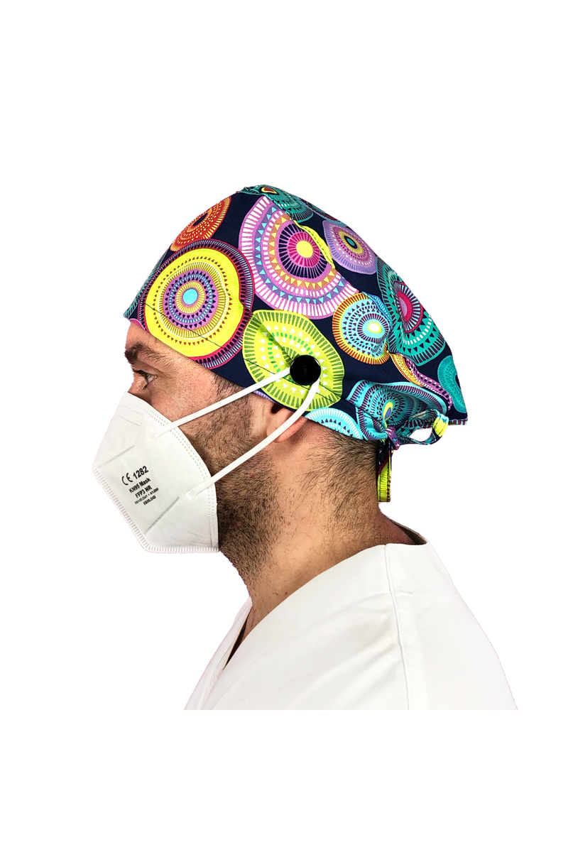 Gorro quirófano pelo corto con botones - Estampados-zoom-