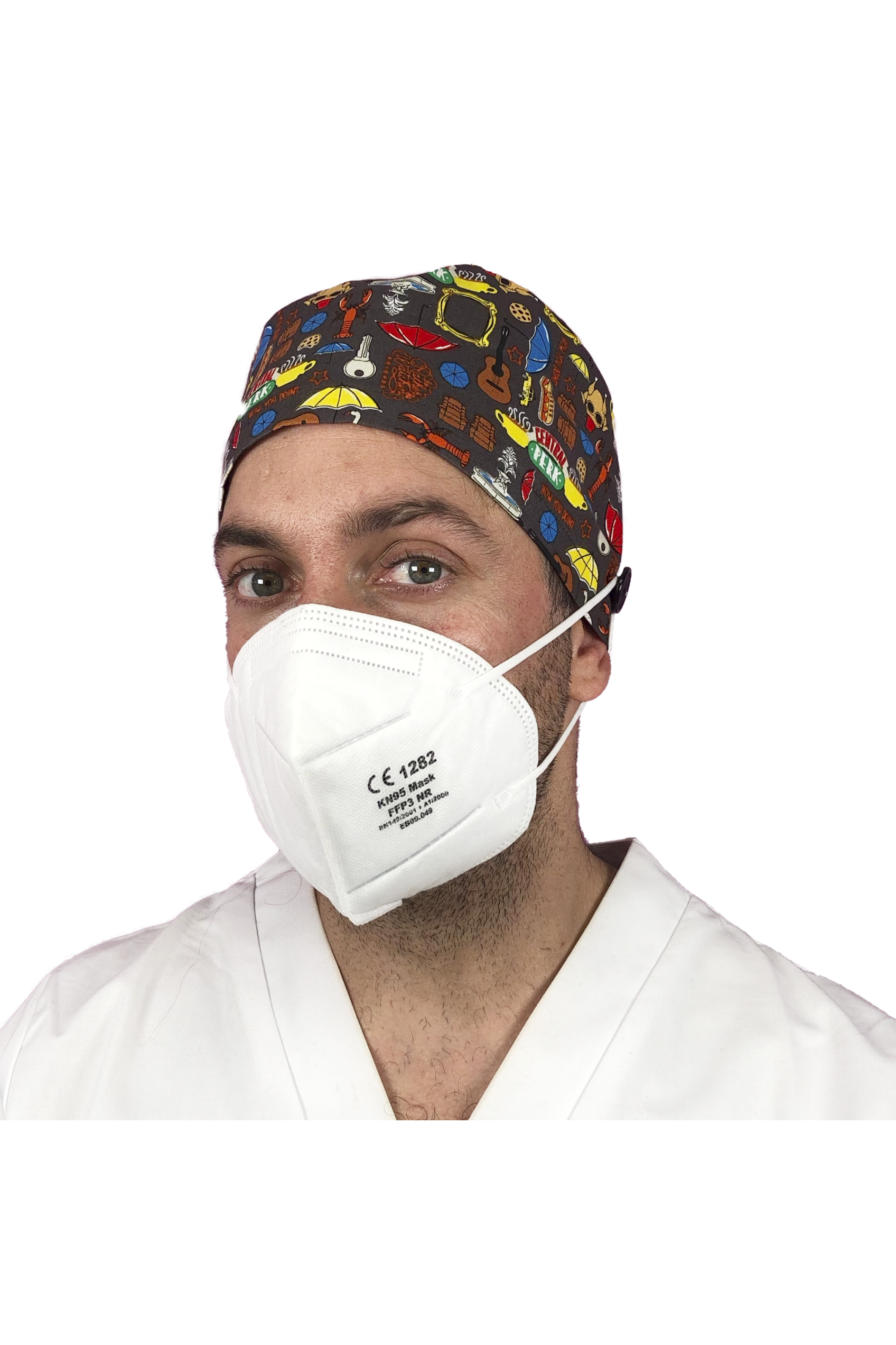 Gorro quirófano pelo corto con botones - Estampados-zoom-31