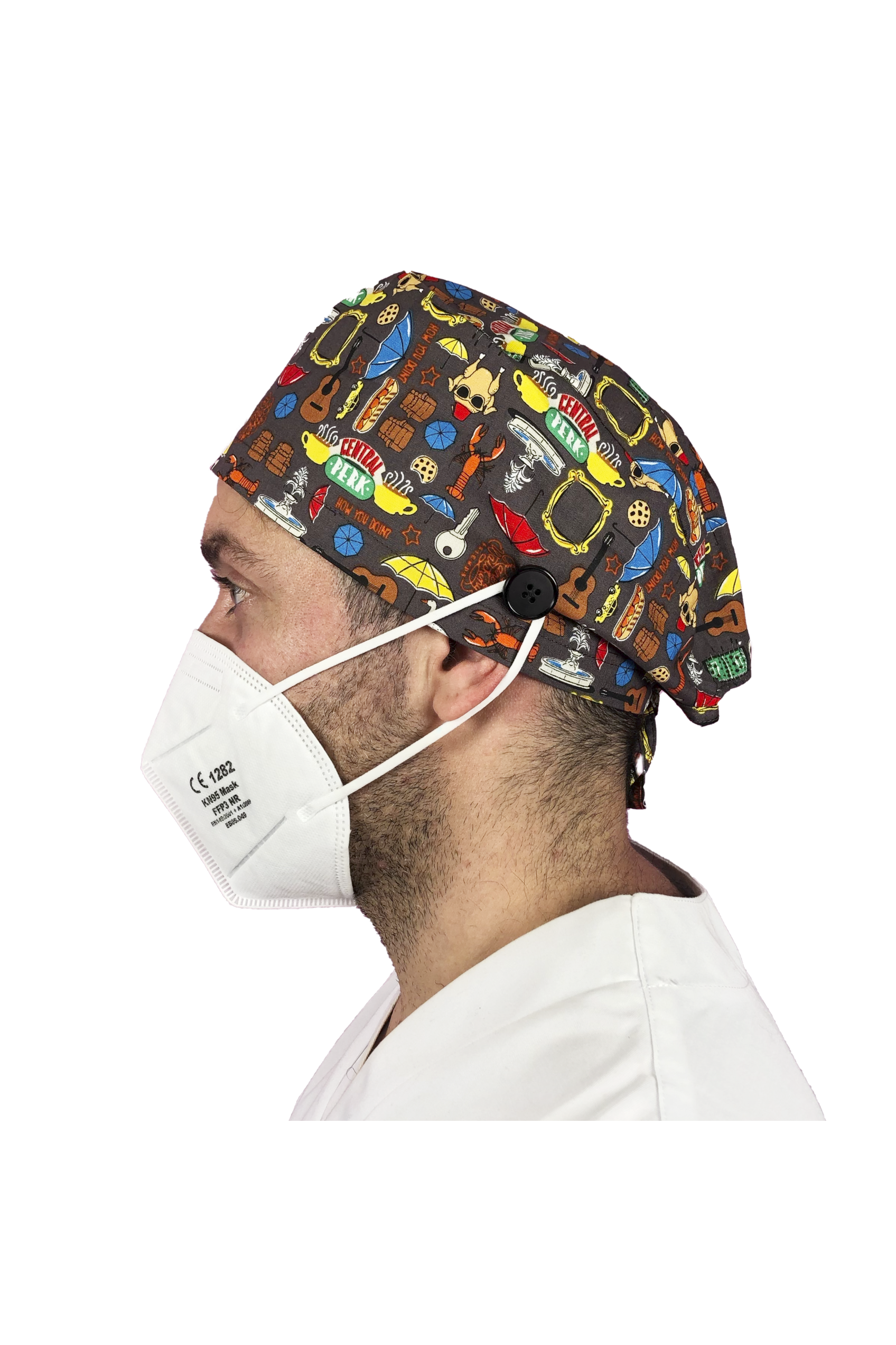 Gorro quirófano pelo corto con botones - Estampados-zoom-32