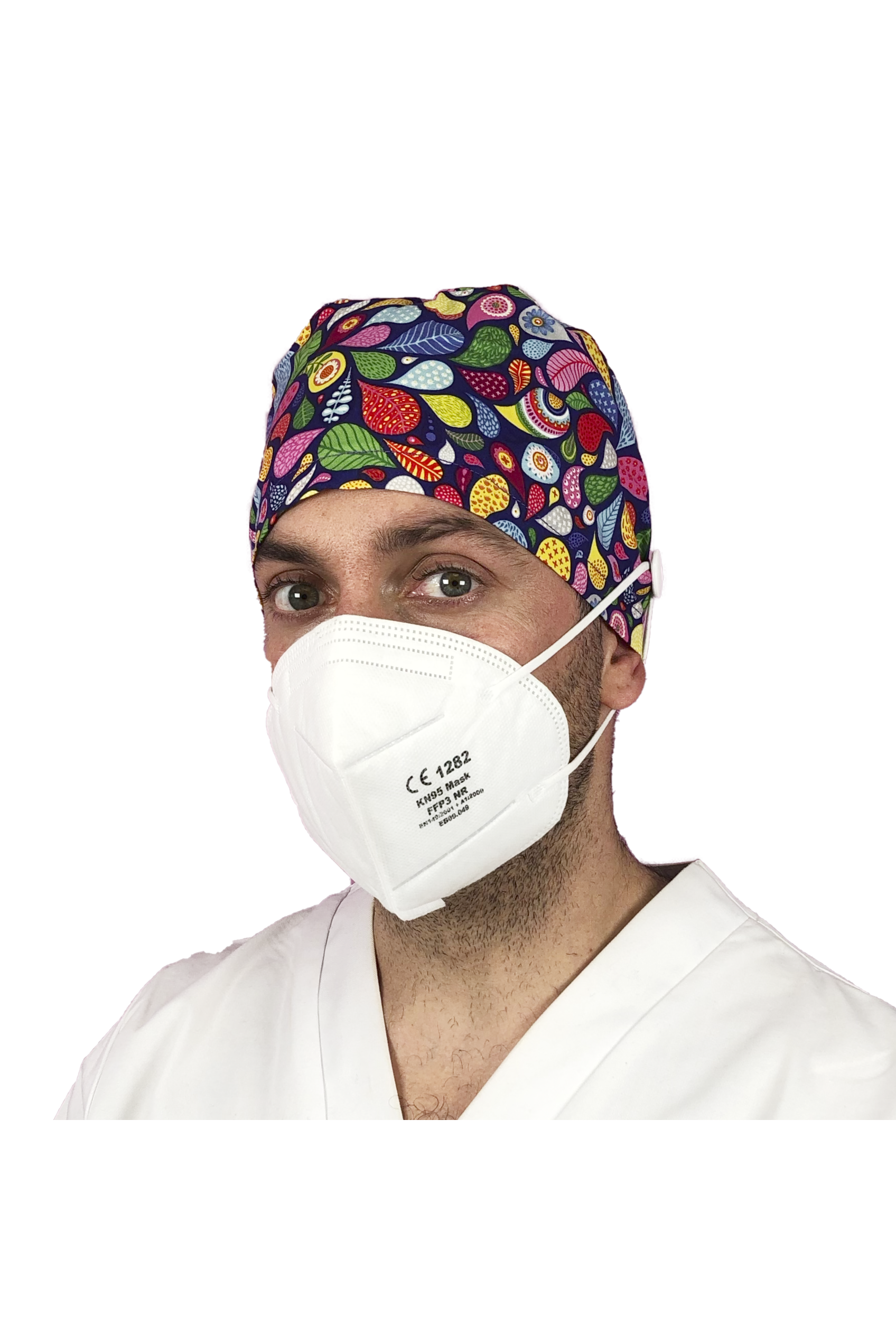 Gorro quirófano pelo corto con botones - Estampados-41