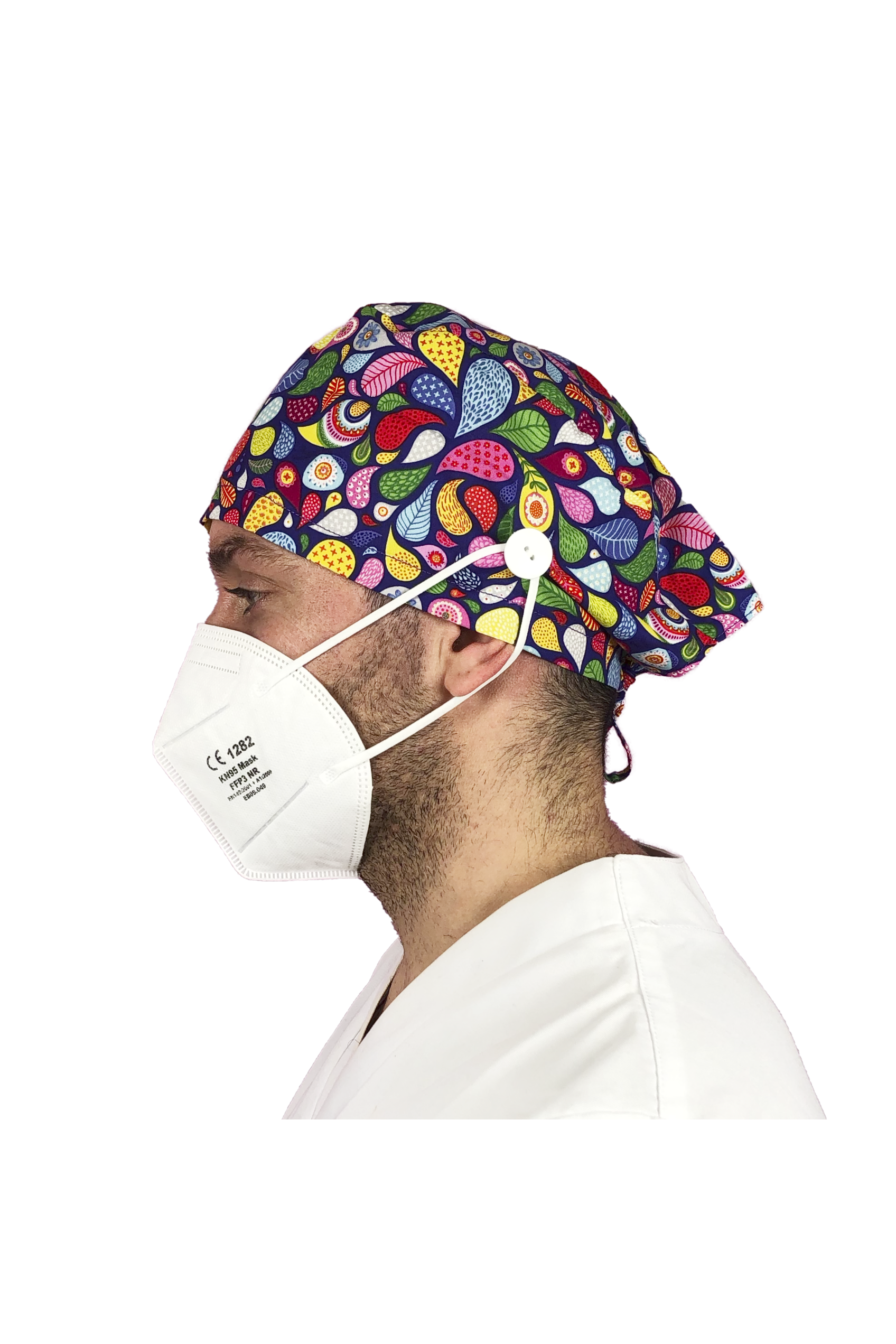 Gorro quirófano pelo corto con botones - Estampados-zoom-42