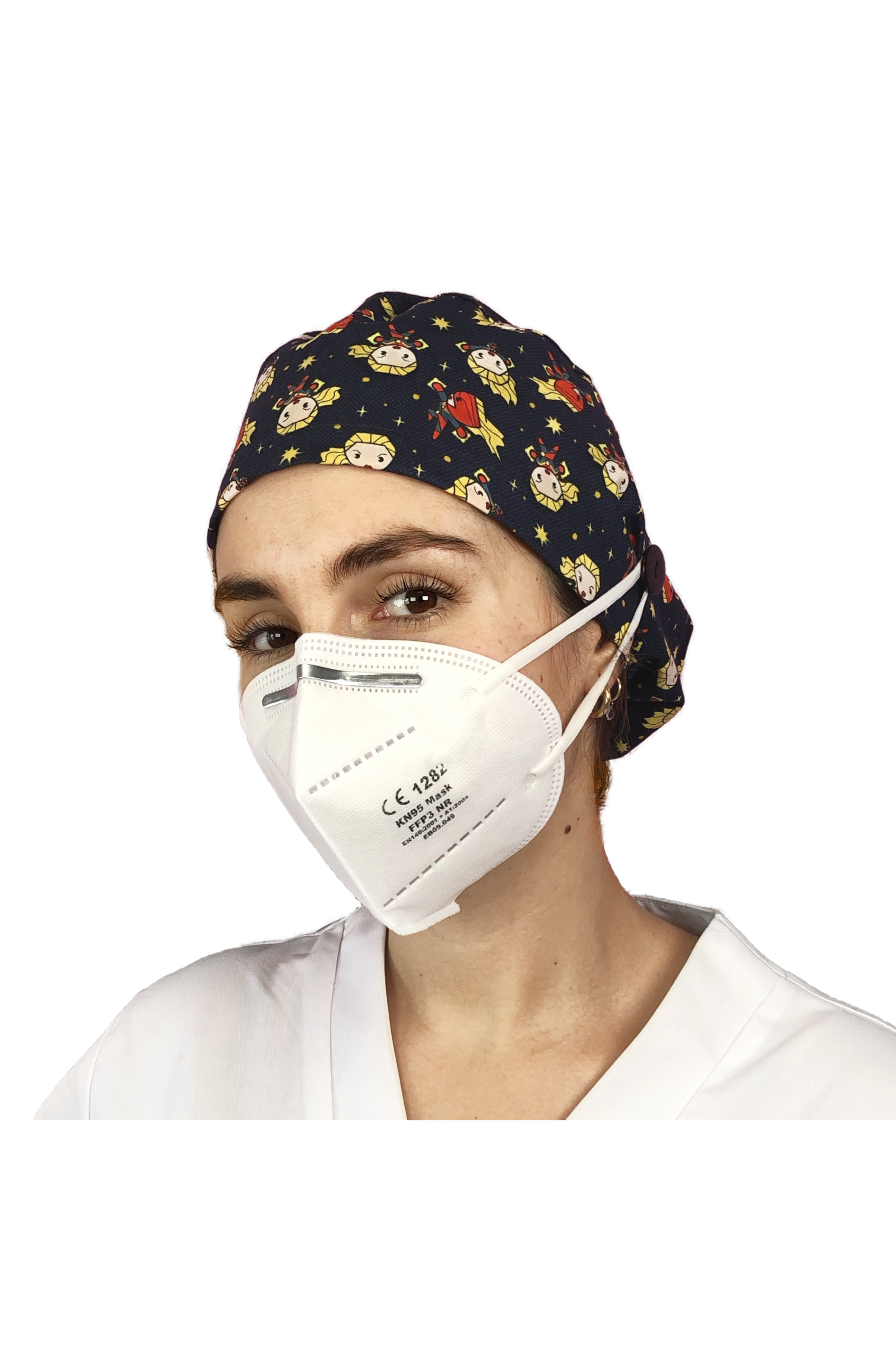 Gorro quirófano pelo largo con botones - Estampados-45