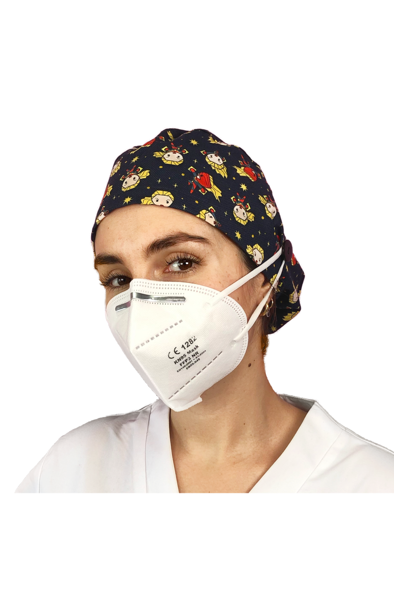 Gorro quirófano pelo largo con botones - Estampados-zoom-