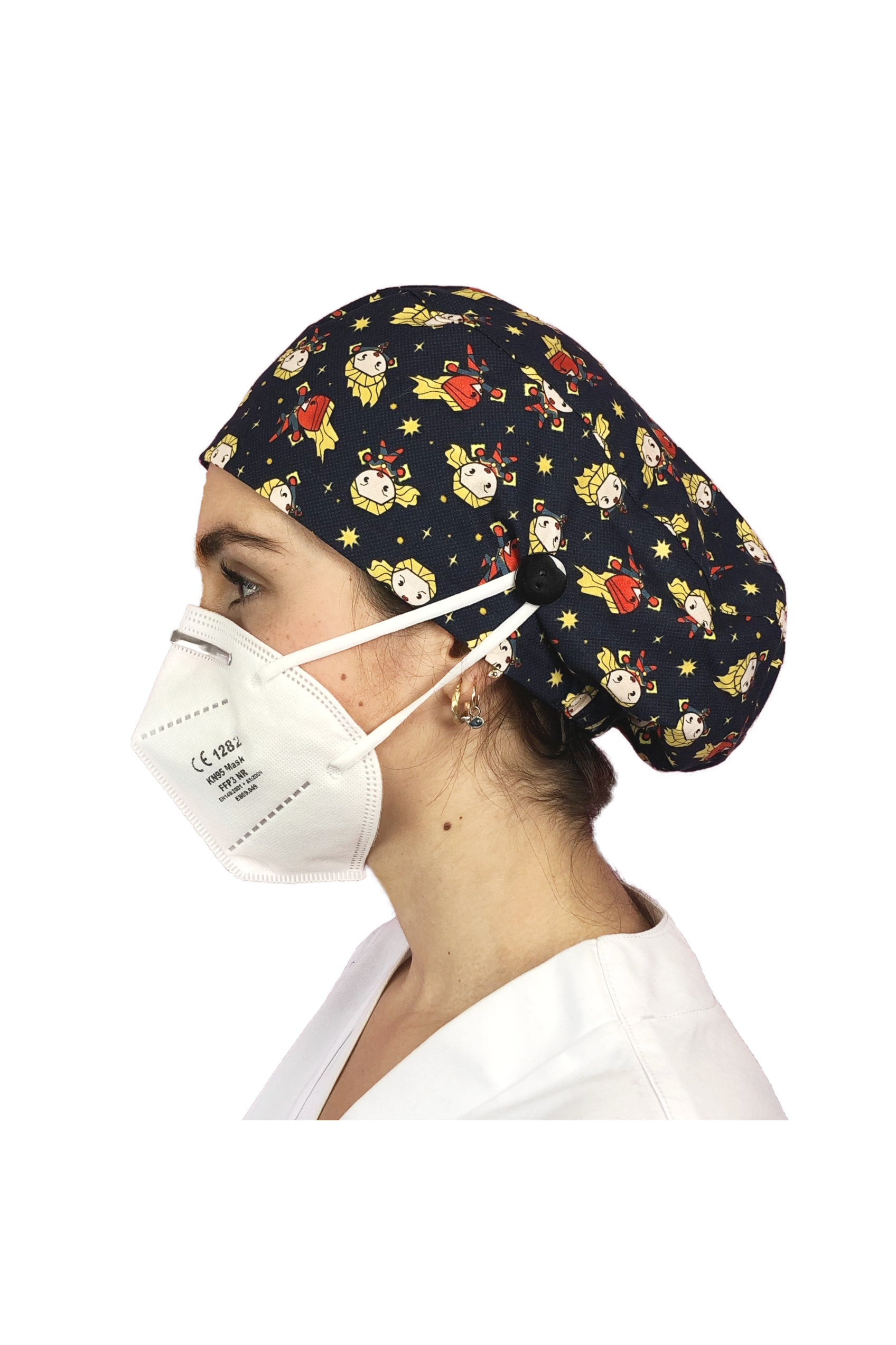 Gorro quirófano pelo largo con botones - Estampados-46