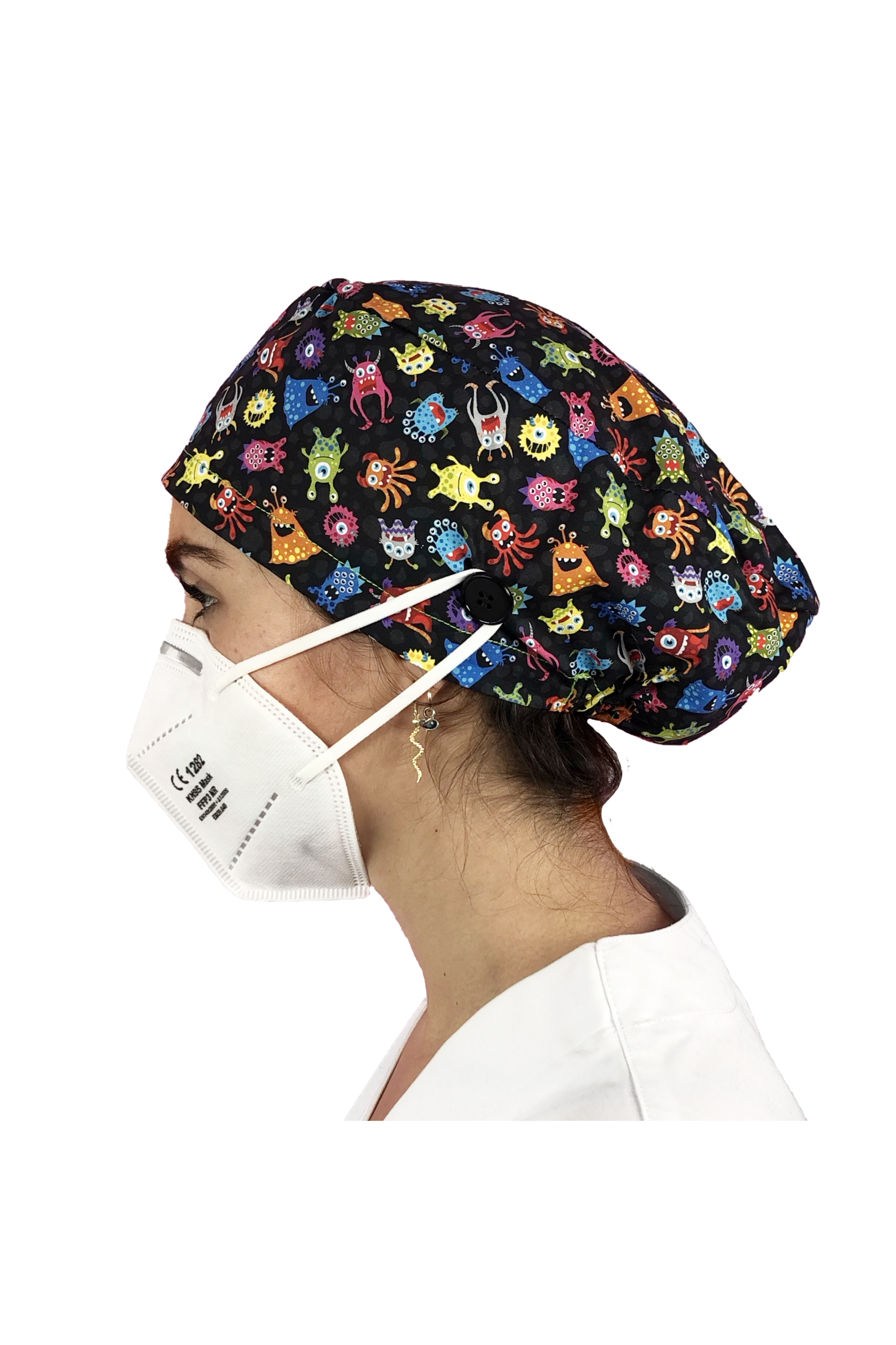 Gorro quirófano pelo largo con botones - Estampados