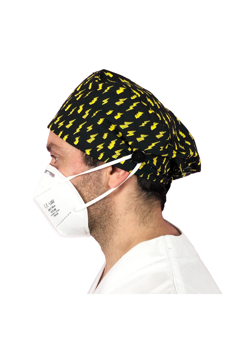 Gorro quirófano pelo corto con botones - Estampados-zoom-