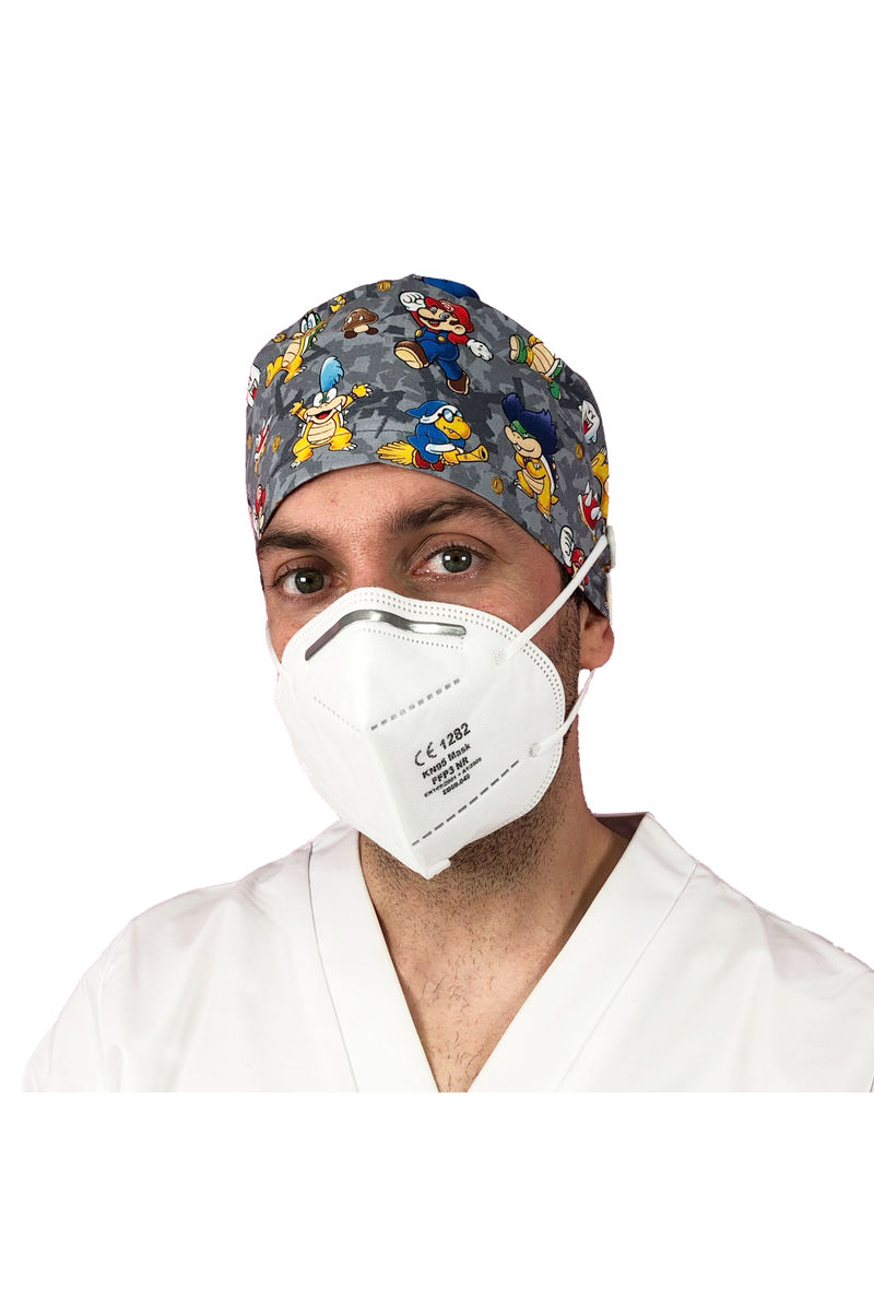 Gorro quirófano pelo corto con botones - Estampados-zoom-