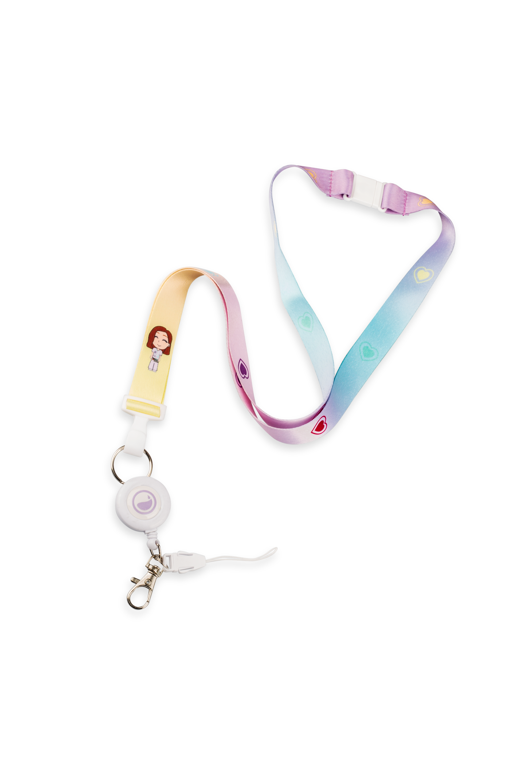 Lanyard multifunción con retráctil - Basic Colours