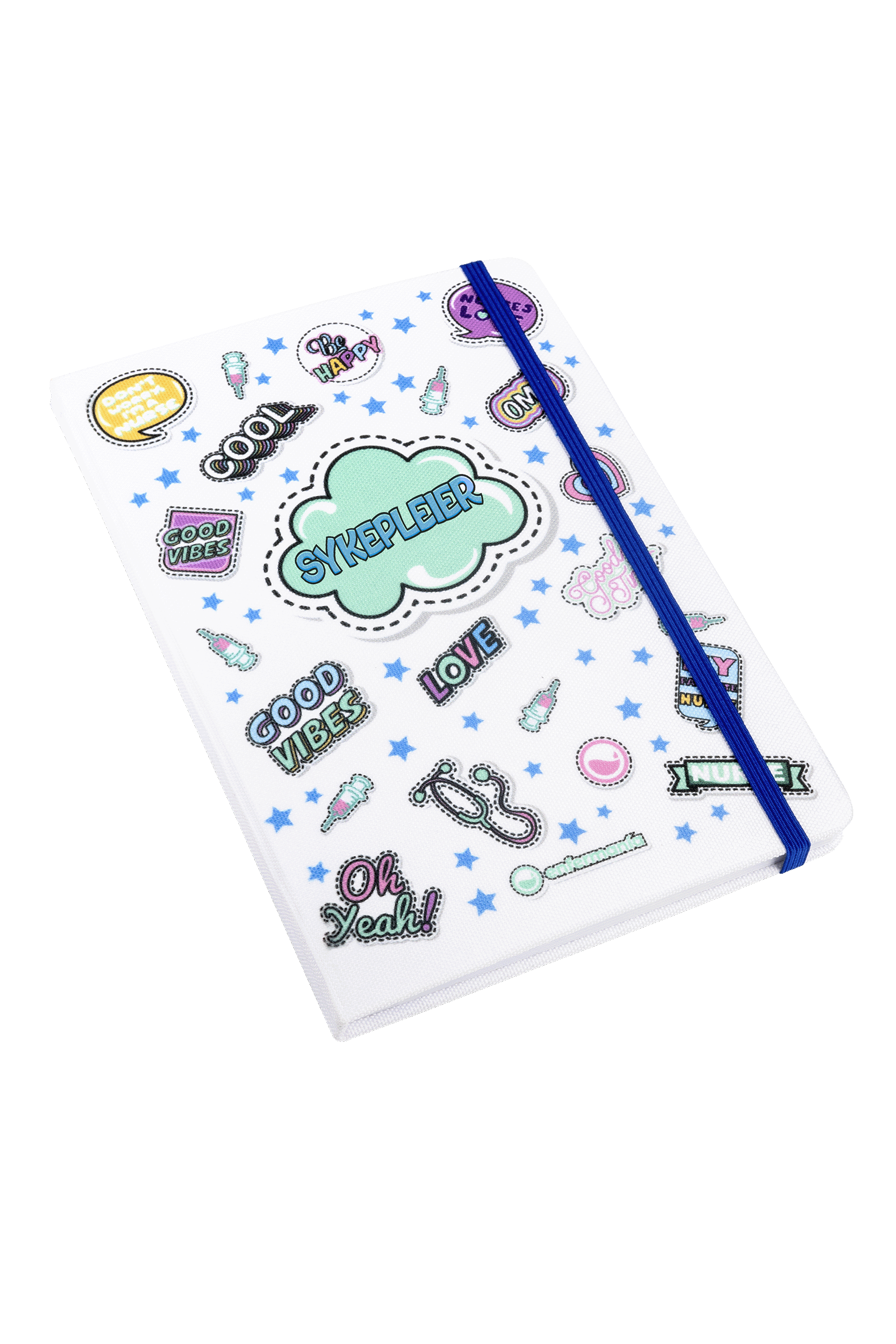 Libreta Personalizable A5 goma azul - Stickers Collection-1