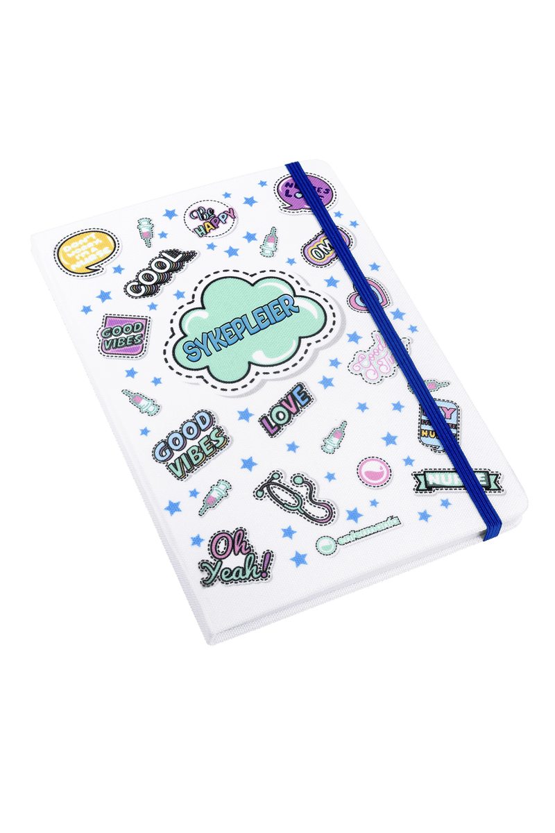 Libreta Personalizable A5 goma azul - Stickers Collection-zoom-