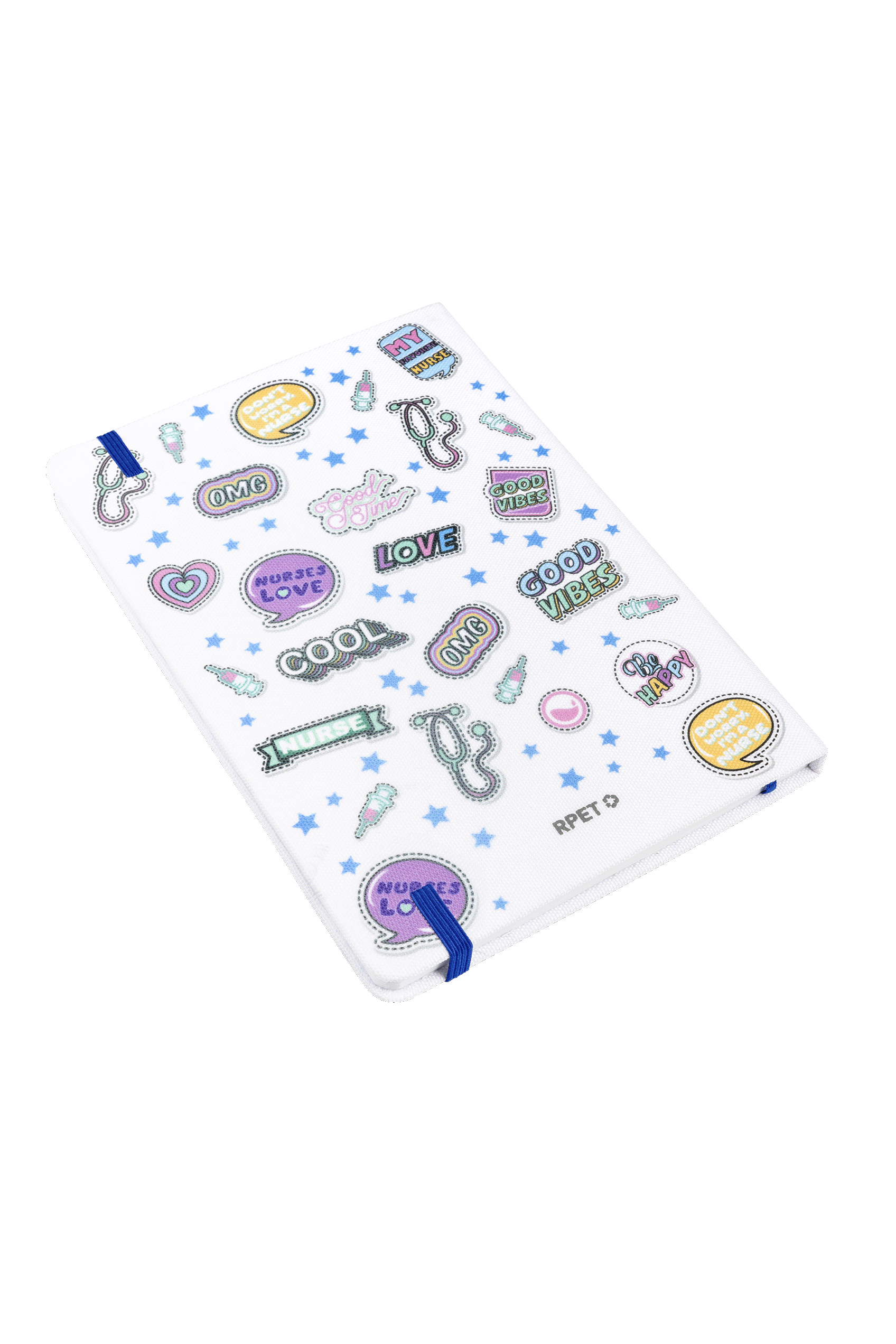 Libreta Personalizable A5 goma azul - Stickers Collection-4