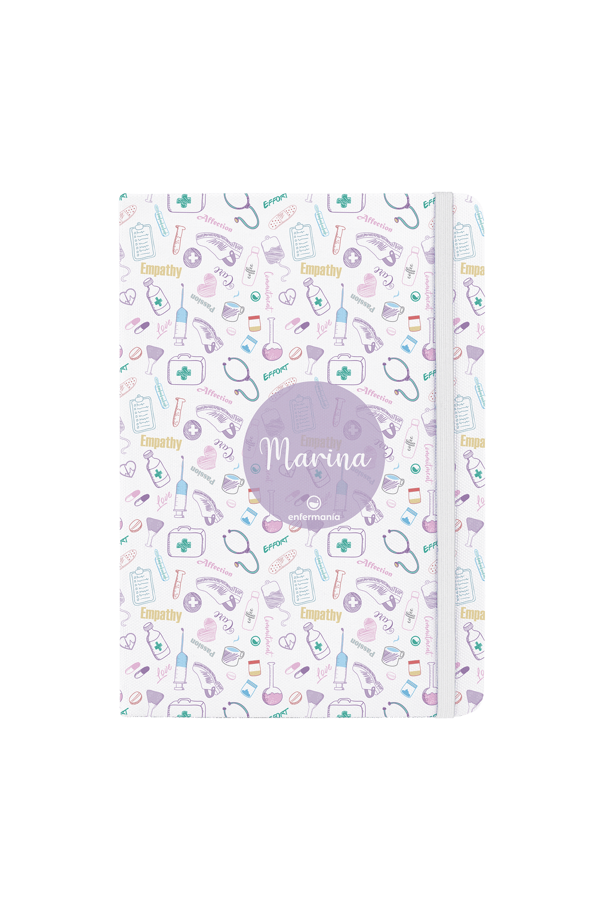 Libreta A5 personalizable con goma blanca – Care Collection