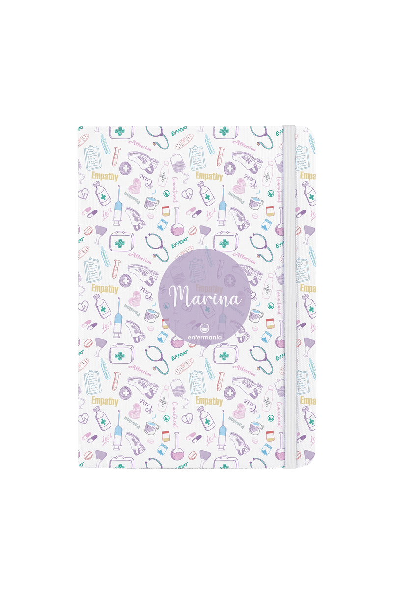 A5 customizable notebook with white elastic band – Care Collection-zoom-