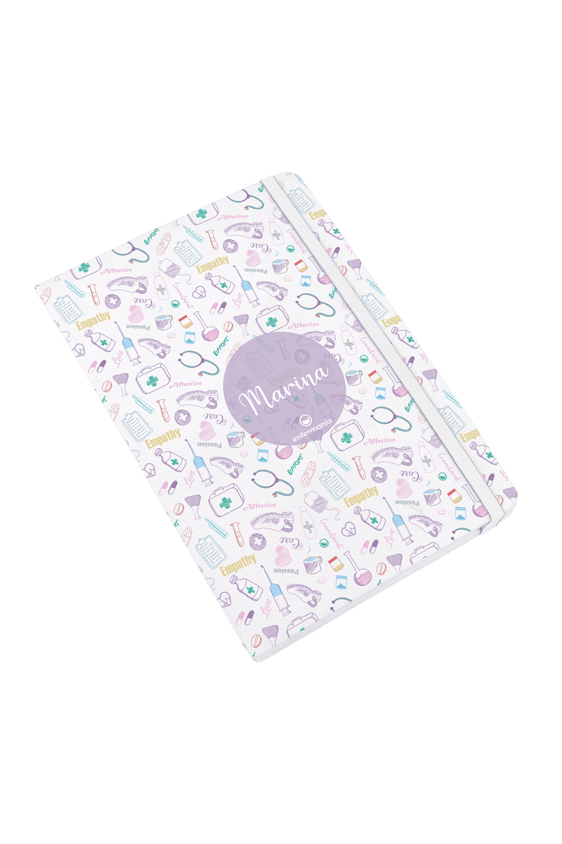 A5 customizable notebook with white elastic band – Care Collection-zoom-
