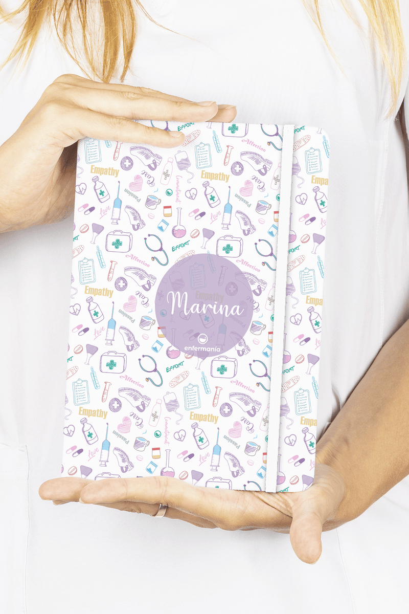 A5 customizable notebook with white elastic band – Care Collection-zoom-