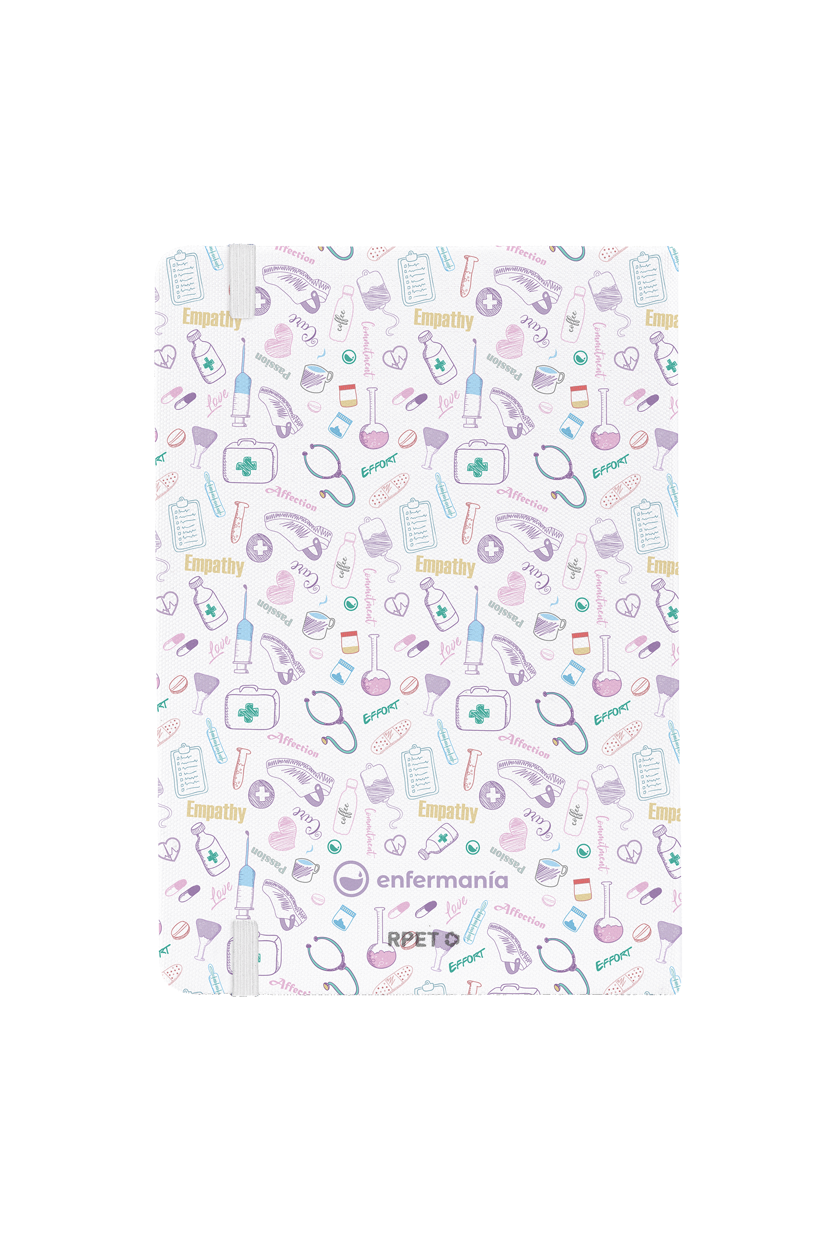 A5 customizable notebook with white elastic band – Care Collection-4