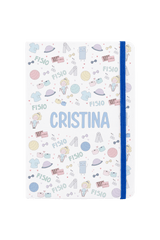 Libreta A5 con goma azul – Fisio Pastel