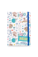 Libreta Personalizable A5 goma azul - Animalitos Fisio