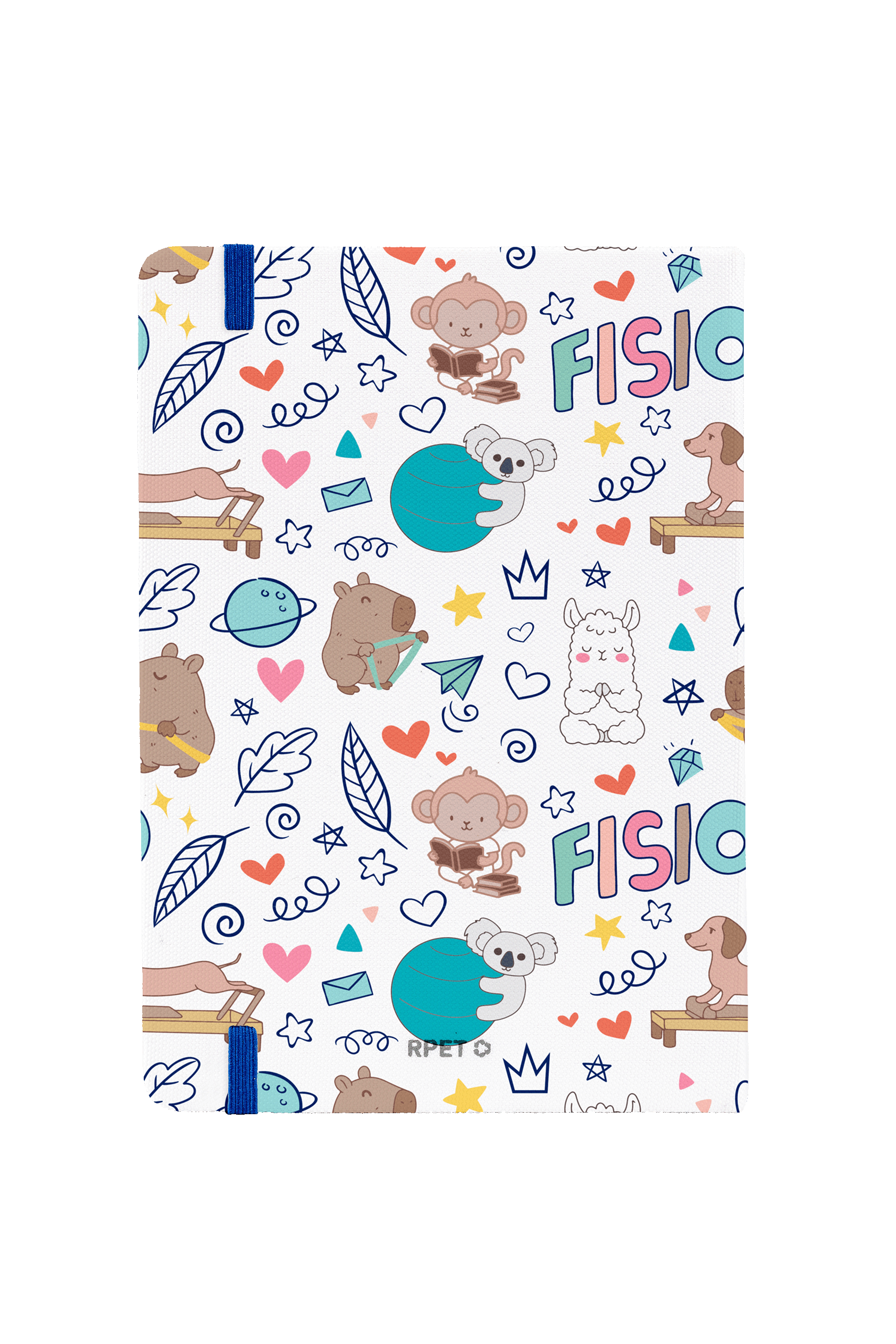 Libreta Personalizable A5 goma azul - Animalitos Fisio-3
