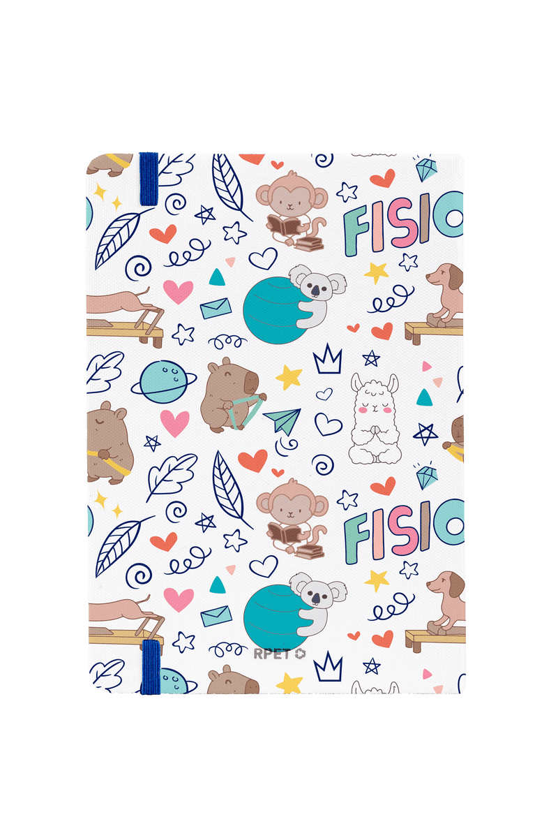 Libreta Personalizable A5 goma azul - Animalitos Fisio-zoom-