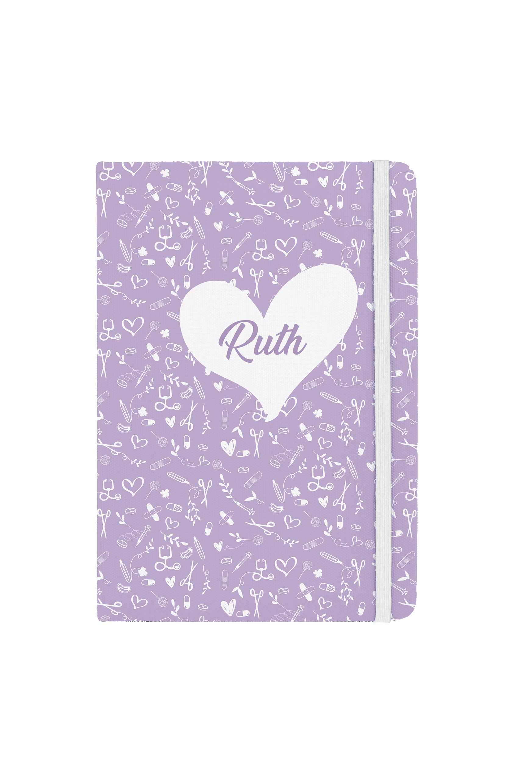 Libreta A5 con goma blanca – Sweet Lavanda