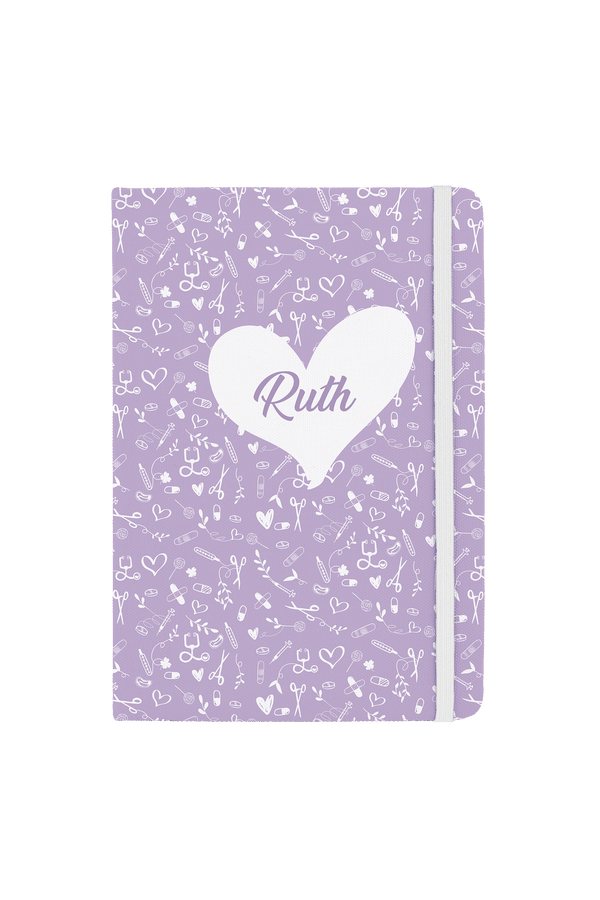 Libreta A5 con goma blanca – Sweet Lavanda