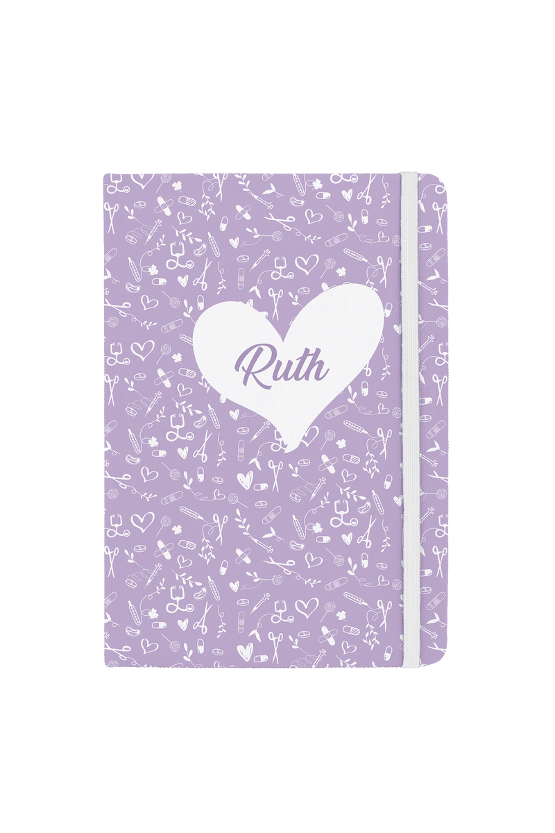 Libreta A5 con goma blanca – Sweet Lavanda-zoom-