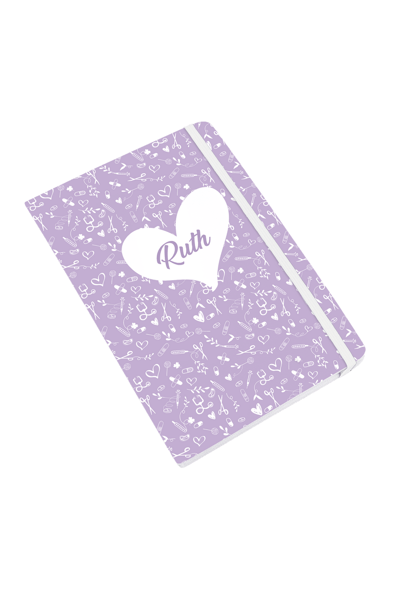 Libreta A5 con goma blanca – Sweet Lavanda-zoom-