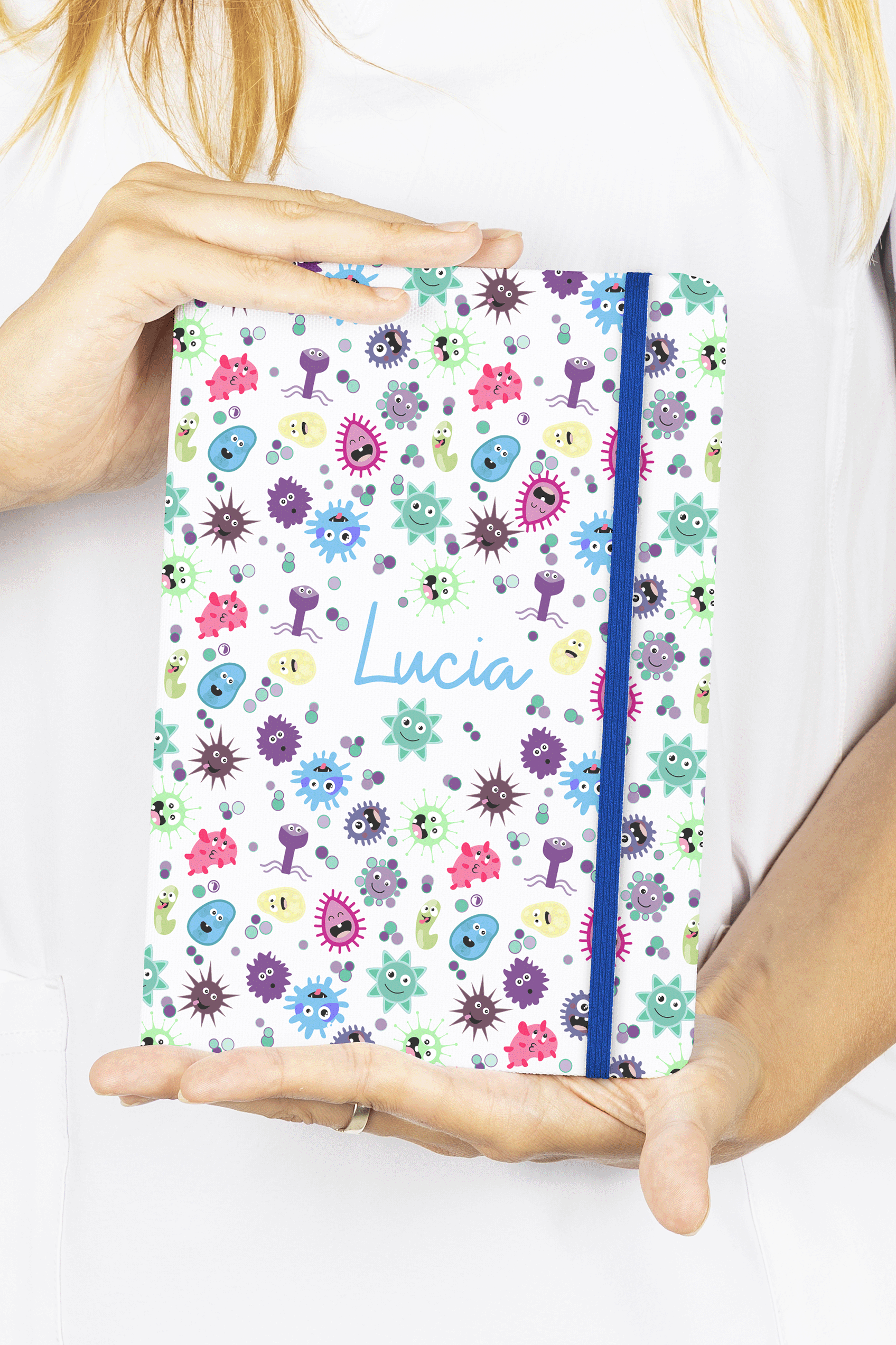 Libreta A5 con goma azul – Virus Collection