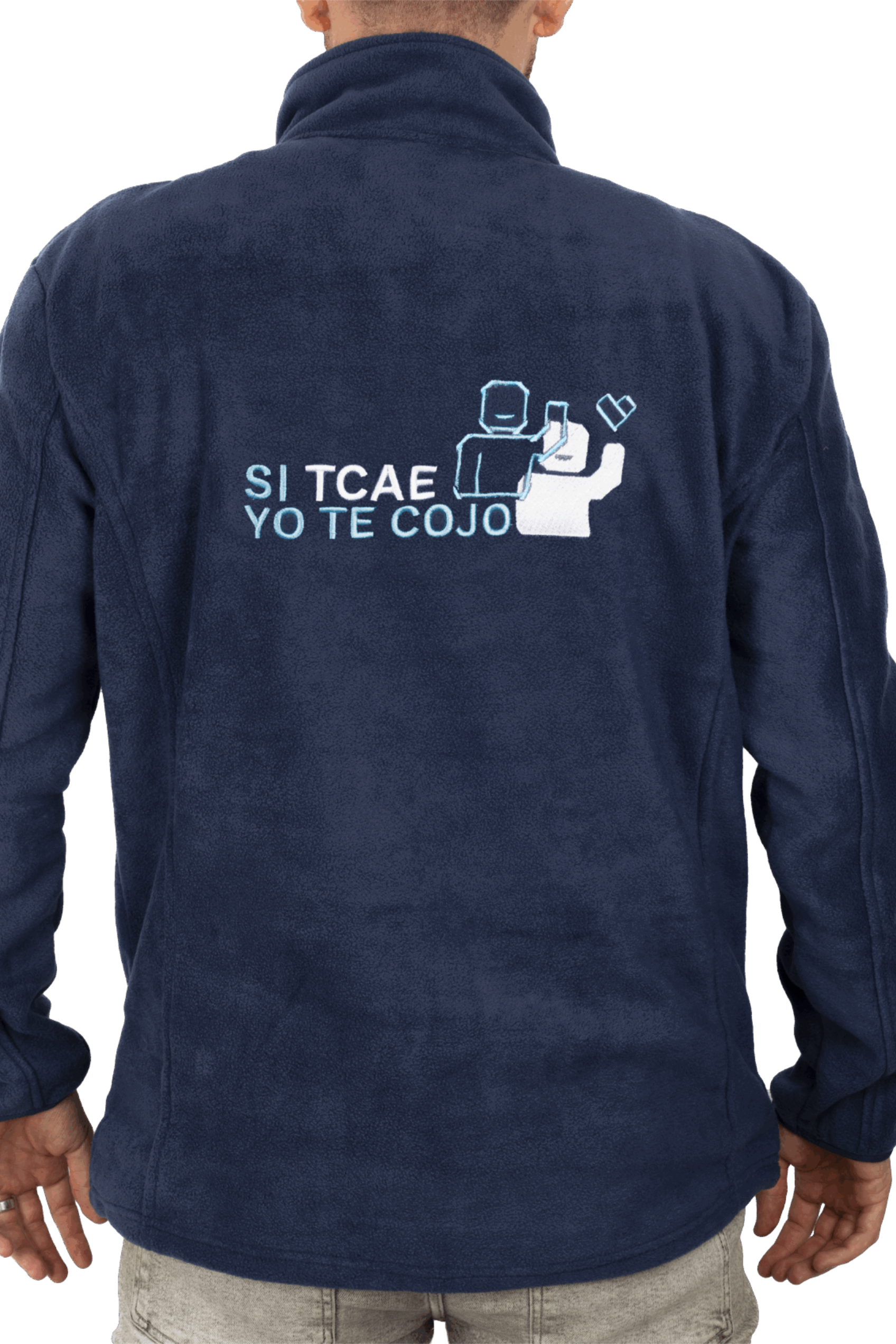 Chaqueta Polar Azul Marino hombre bordado - SalusPlay