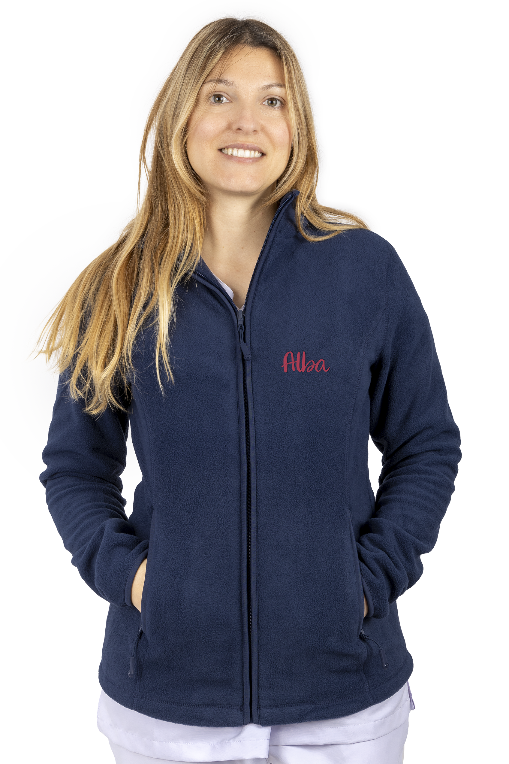 Forro Polar Sanitario Mujer Personalizado – Azul Marino Fisioterapeuta-zoom-2