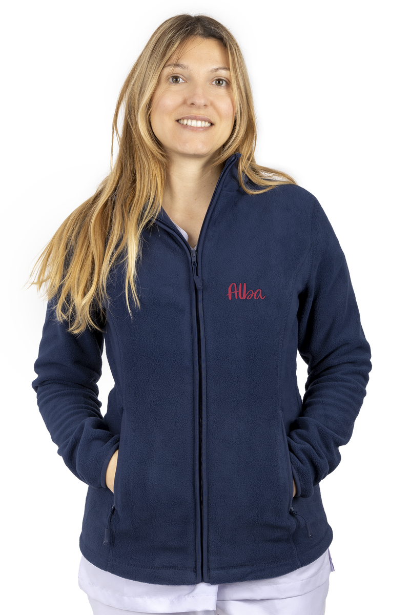 Forro Polar Sanitario Mujer Personalizado – Azul Marino Fisioterapeuta-zoom-
