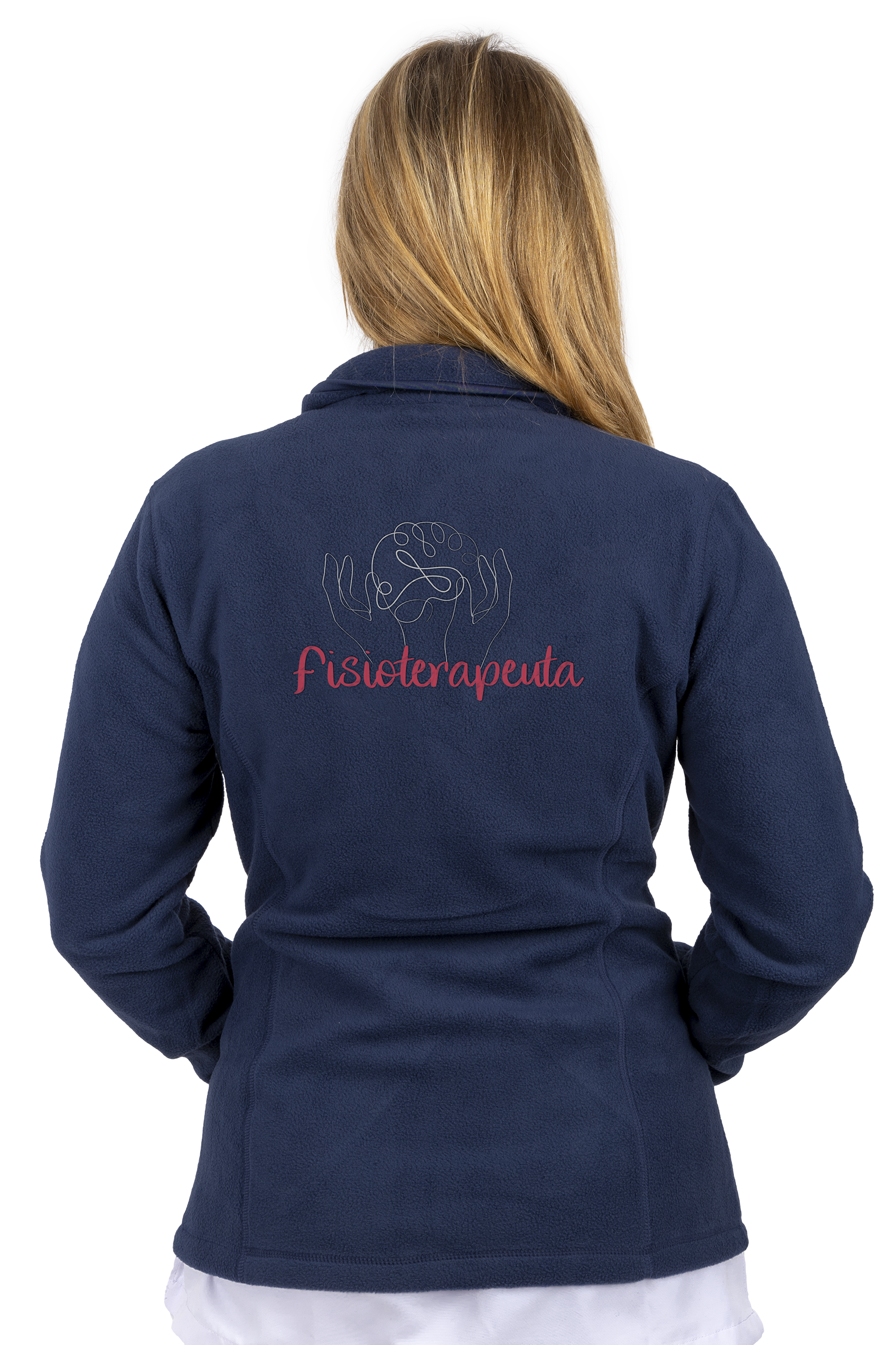 Forro Polar Sanitario Mujer Personalizado – Azul Marino Fisioterapeuta-1