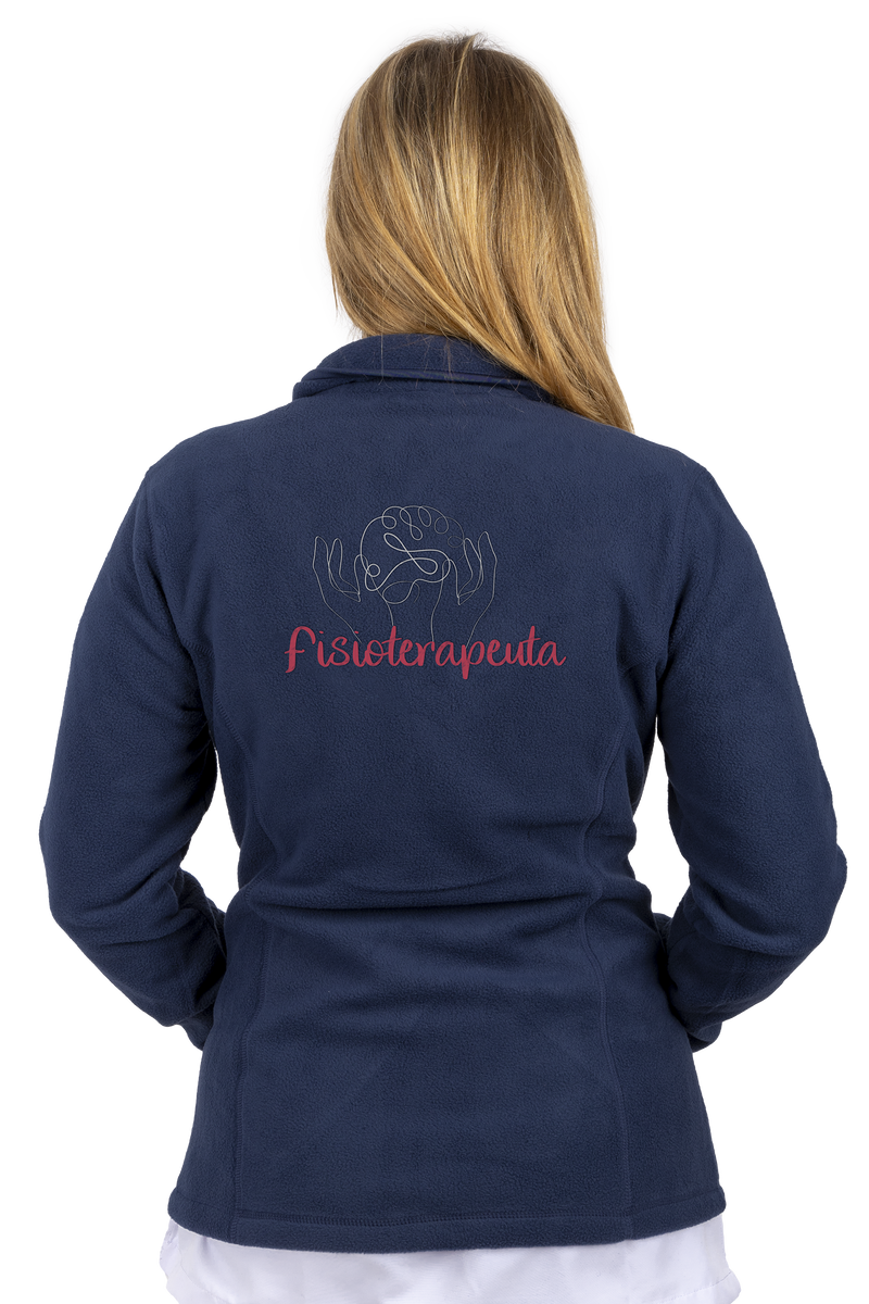 Forro Polar Sanitario Mujer Personalizado – Azul Marino Fisioterapeuta-zoom-